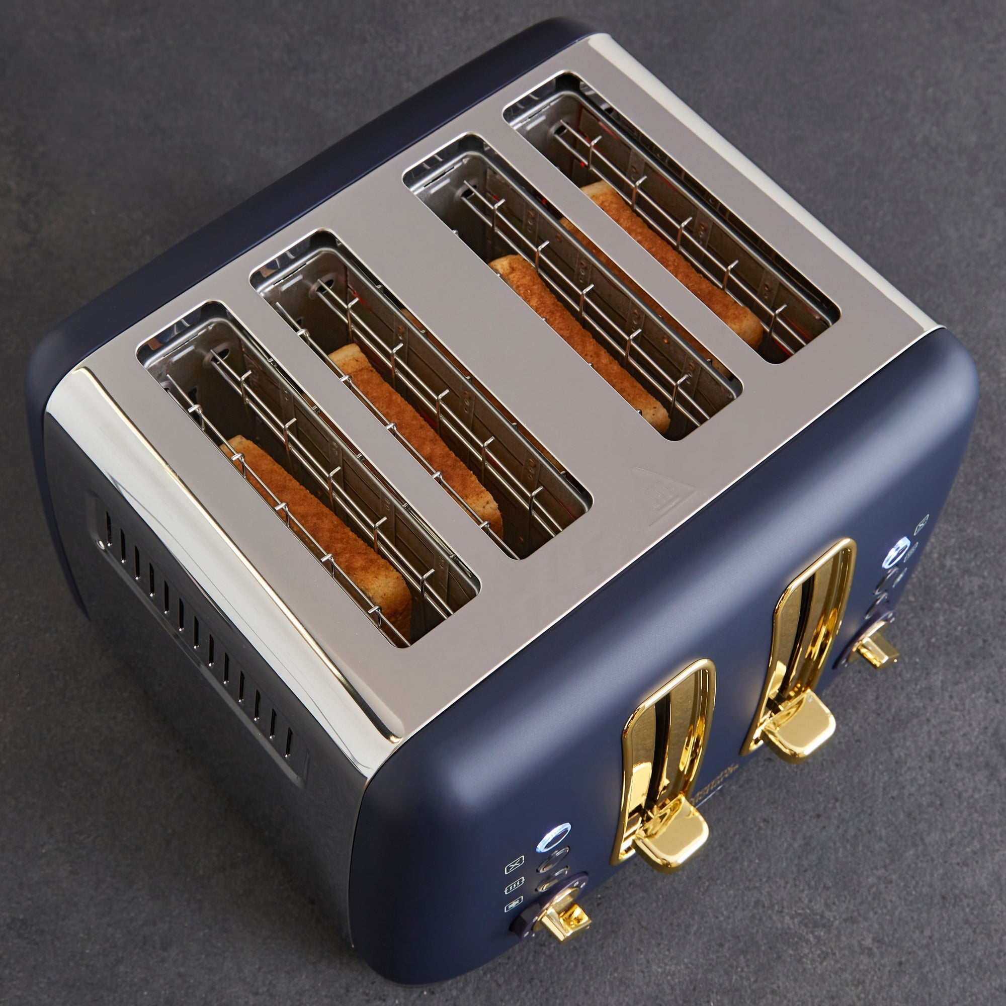 Accents Gold Navy Kettle and Toaster Set