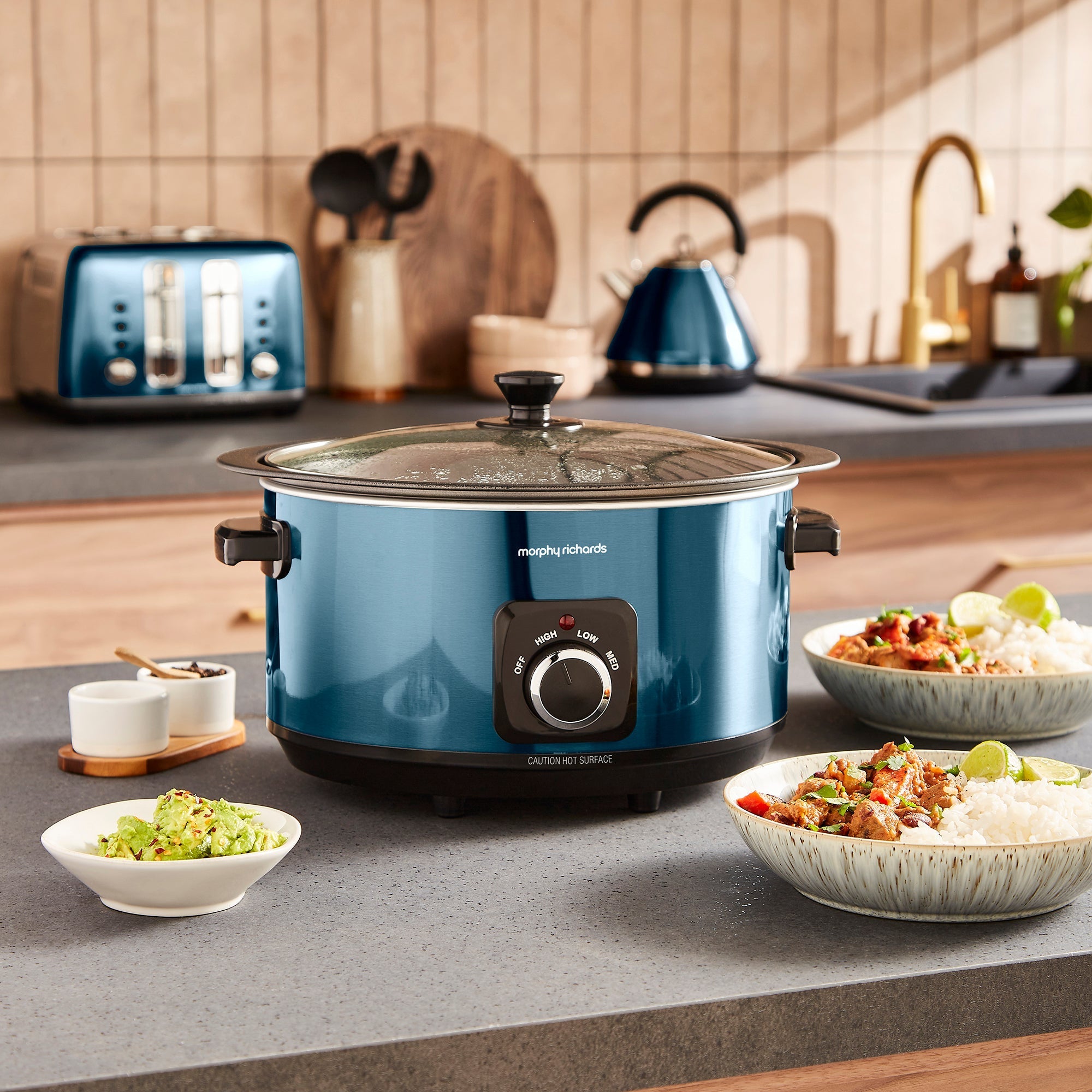 Accents Sear & Stew 6.5L Blue Slow Cooker