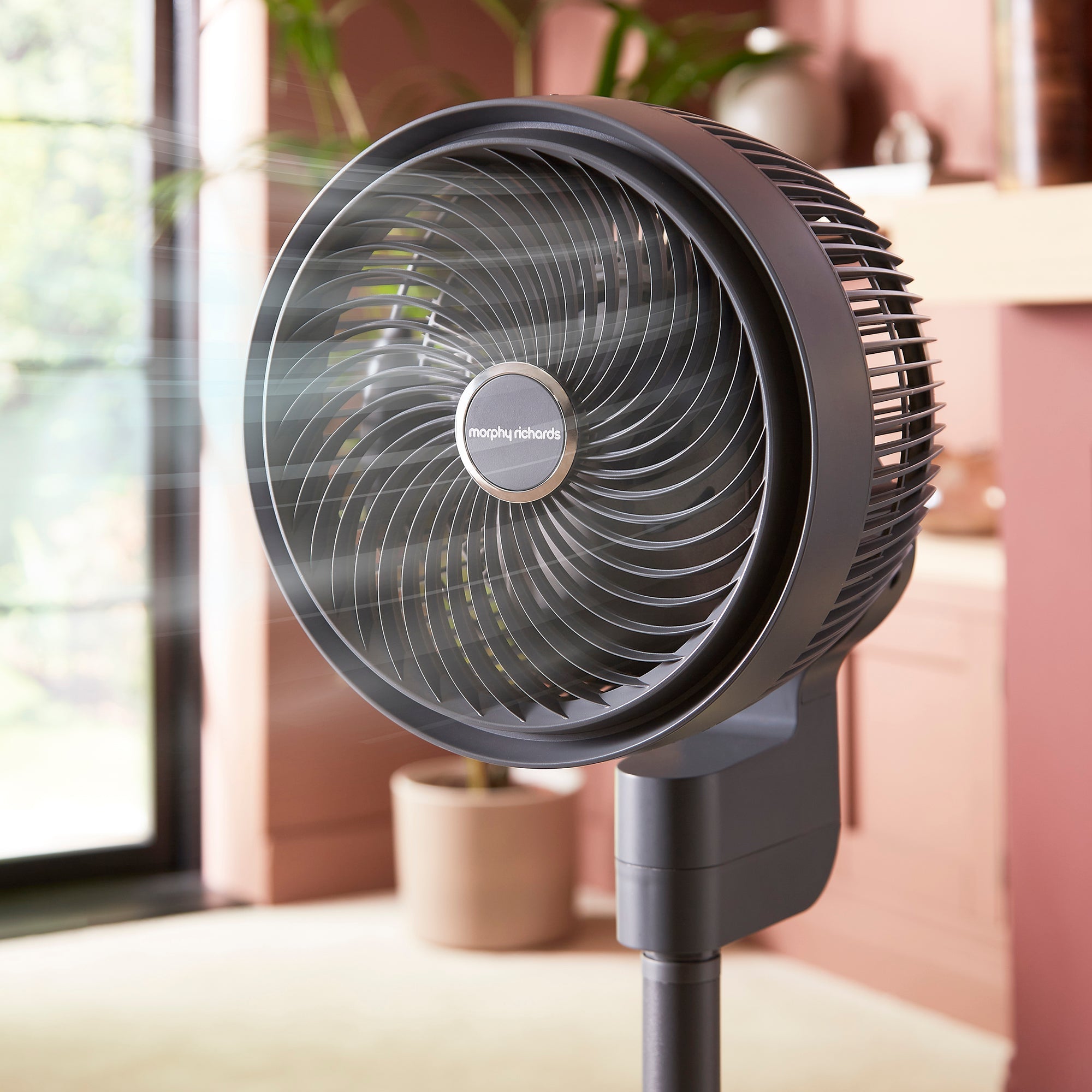 Air Flex 9” 4 Blade Air Circulating Pedestal Fan with Remote Control