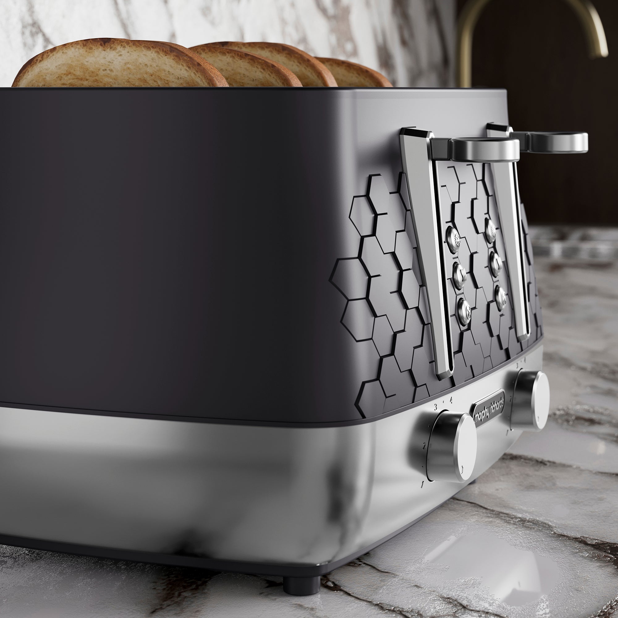 Cassini Black Kettle and Toaster Set - Moonless Night