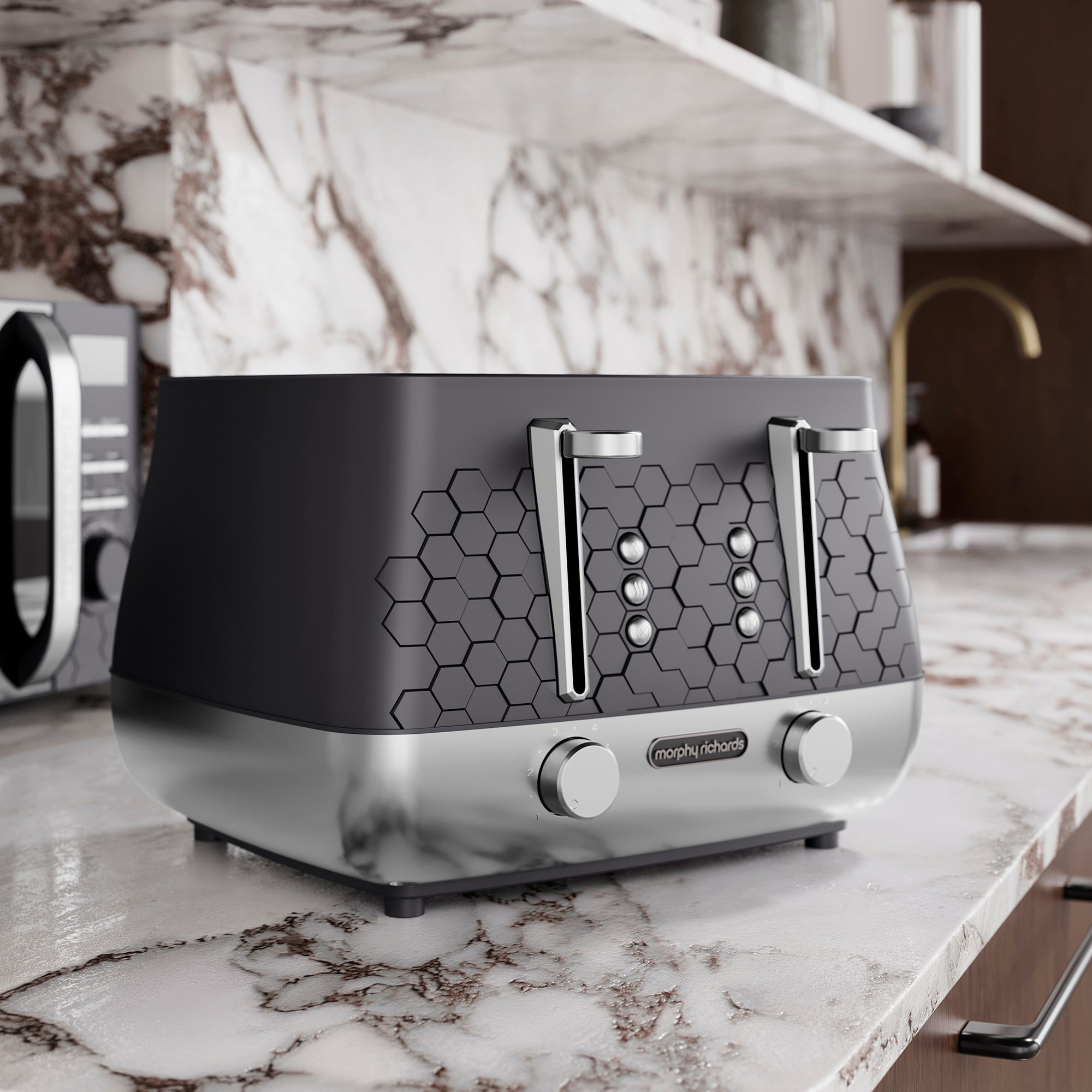 Cassini Black Kettle and Toaster Set - Moonless Night