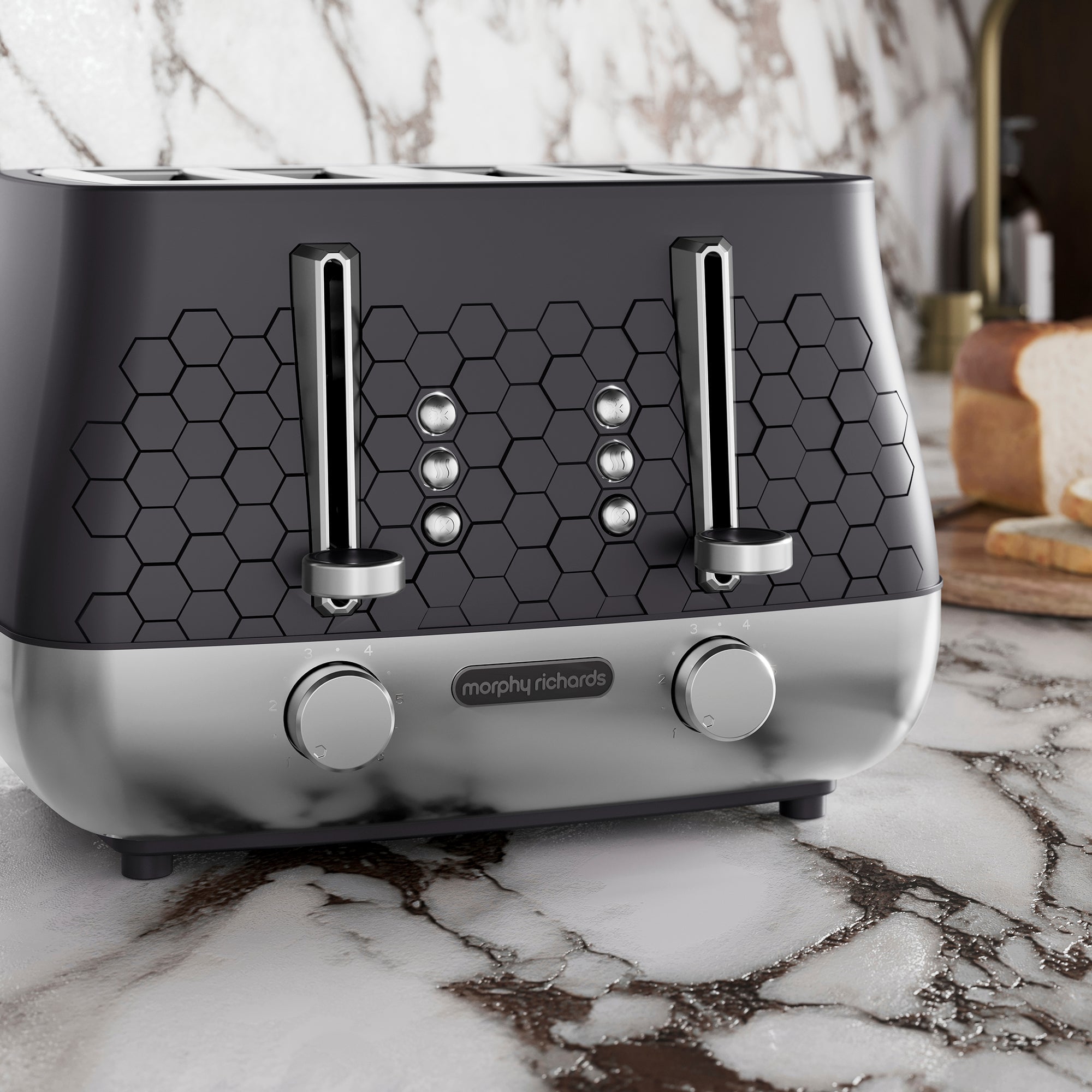 Cassini Black Kettle and Toaster Set - Moonless Night