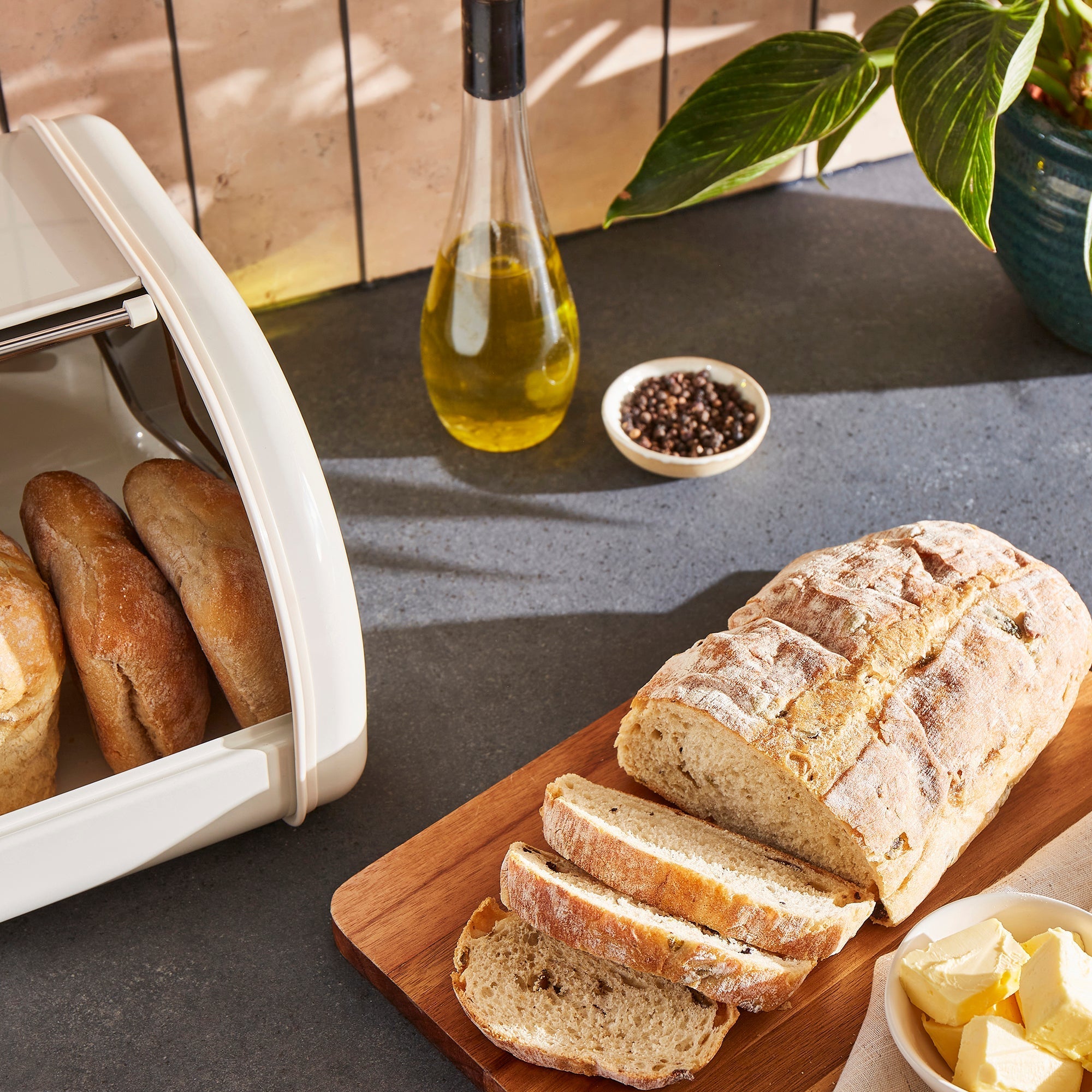 Equip Compact Roll Front Cream Bread Bin