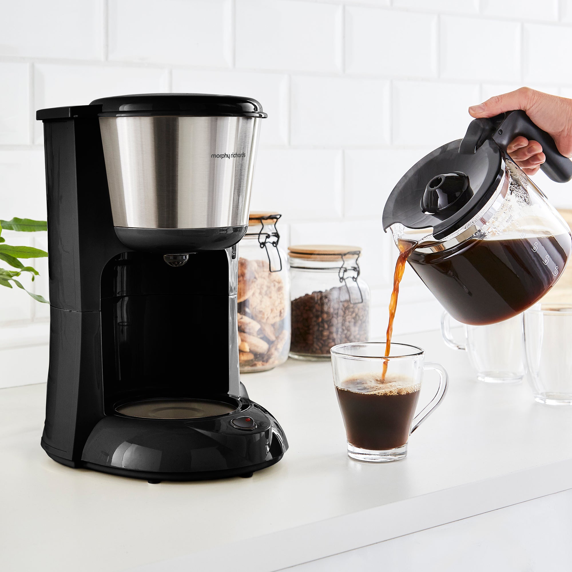 Equip Filter Coffee Machine, Brew & Blend Milk Electric Milk Frother and Coffee Grinder Set