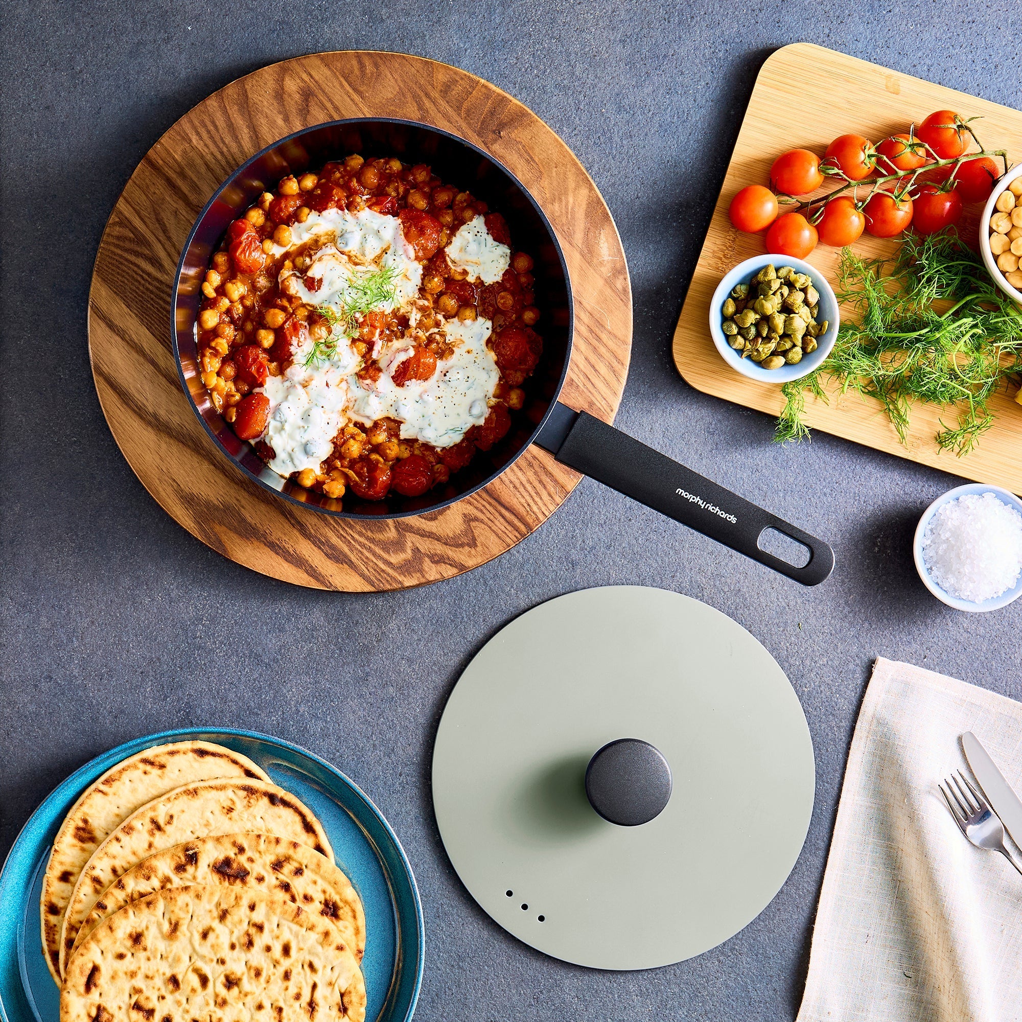 24cm Forged Aluminium Saute Pan - Green