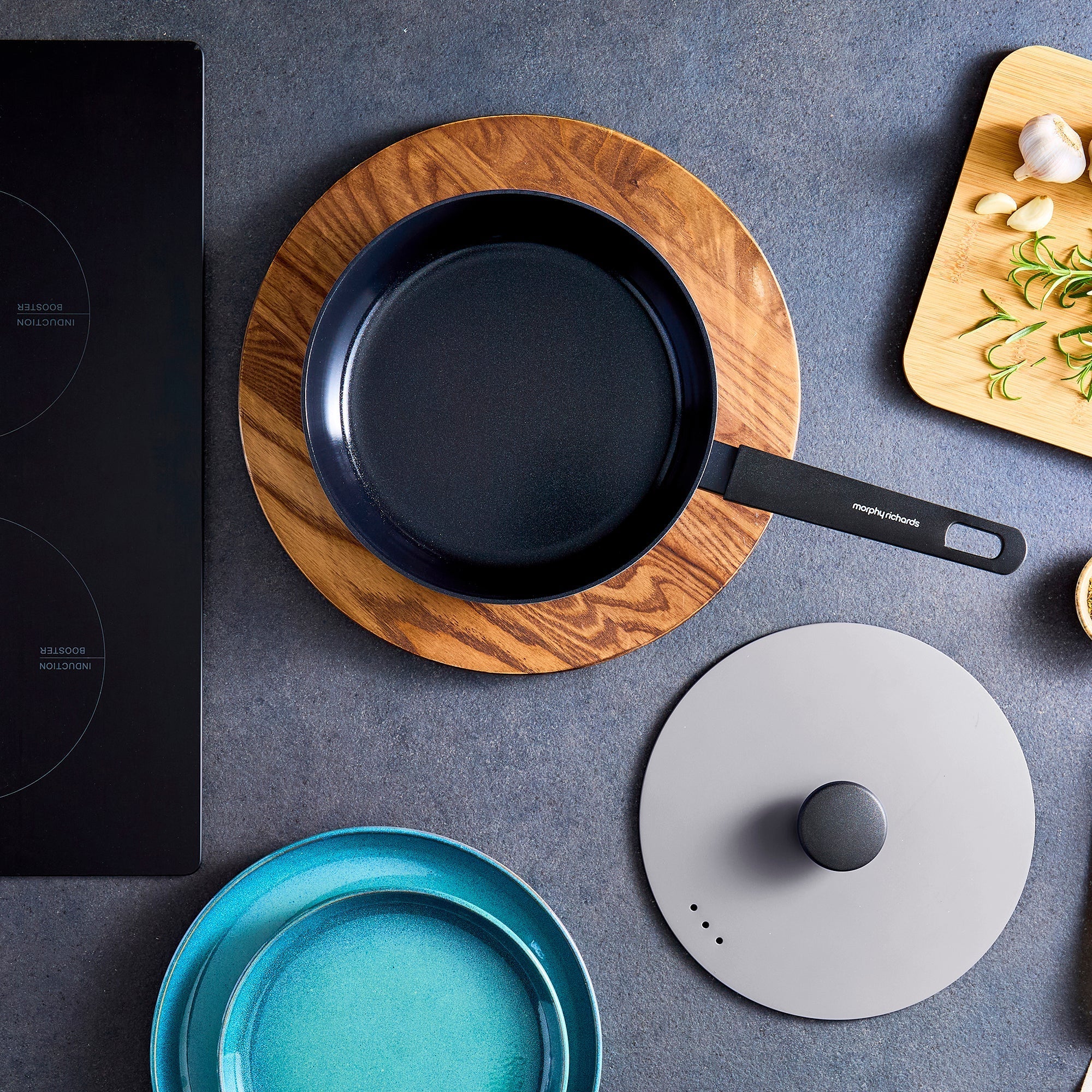 24cm Forged Aluminium Saute Pan - Grey