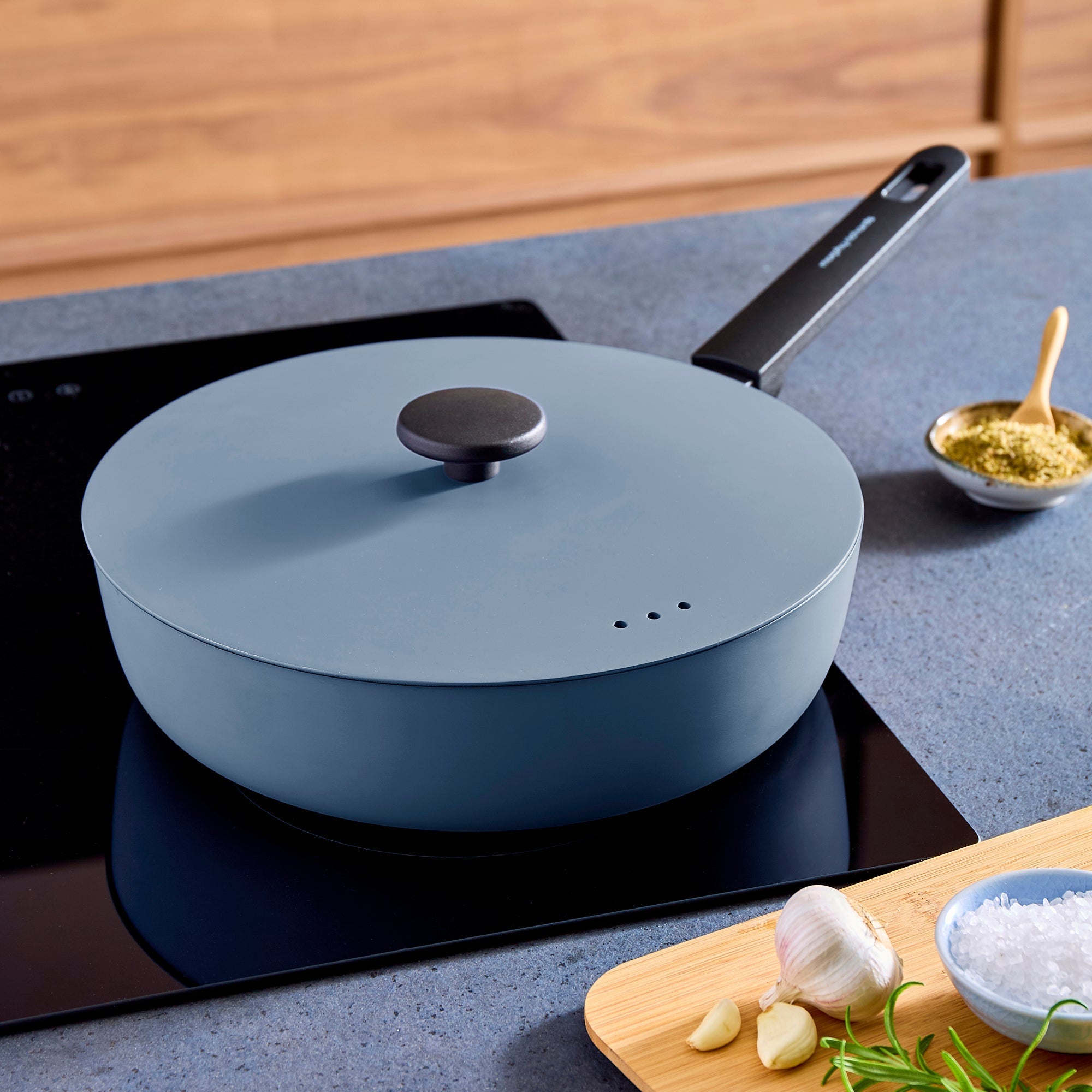 28cm Forged Aluminium Saute Pan - Blue