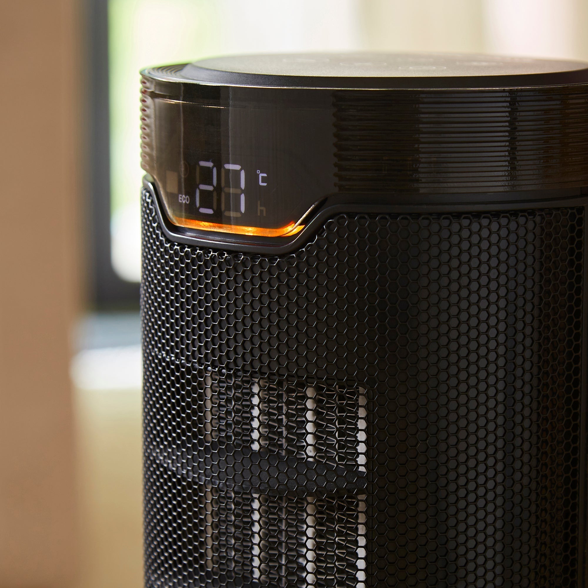 HeatFlux 1.5kw Bedside Ceramic Fan Heater with Remote Control - Black