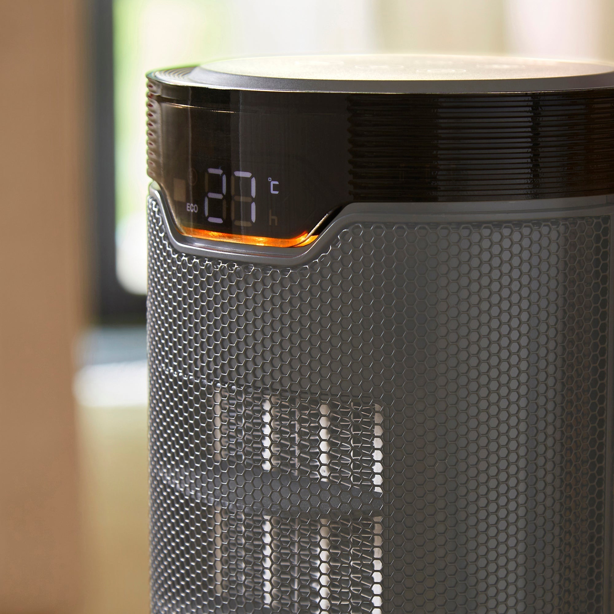 HeatFlux 1.5kw Bedside Ceramic Fan Heater with Remote Control - Grey