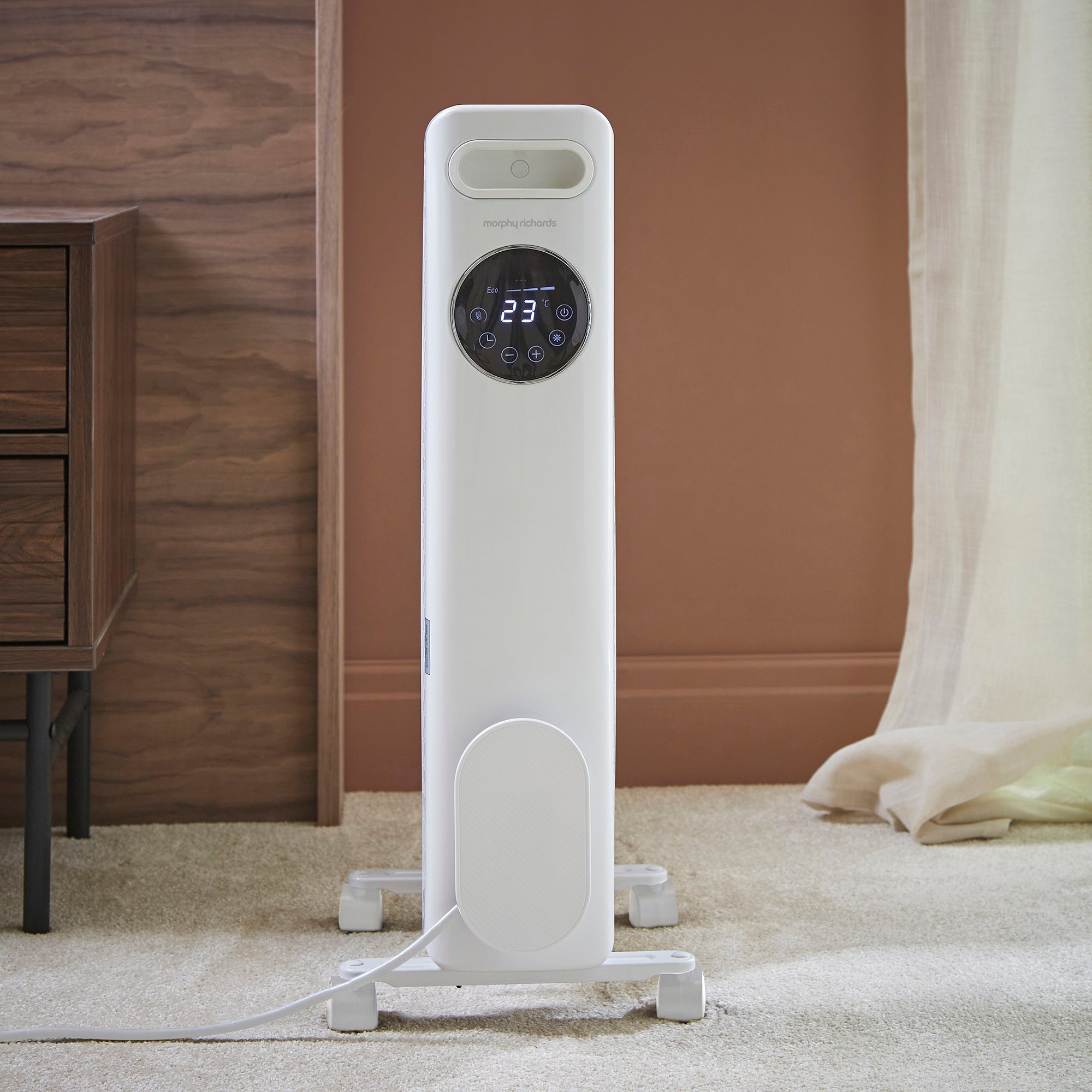 HeatFlux 1.5kw Digital Oil Filled Radiator with Remote Control - White