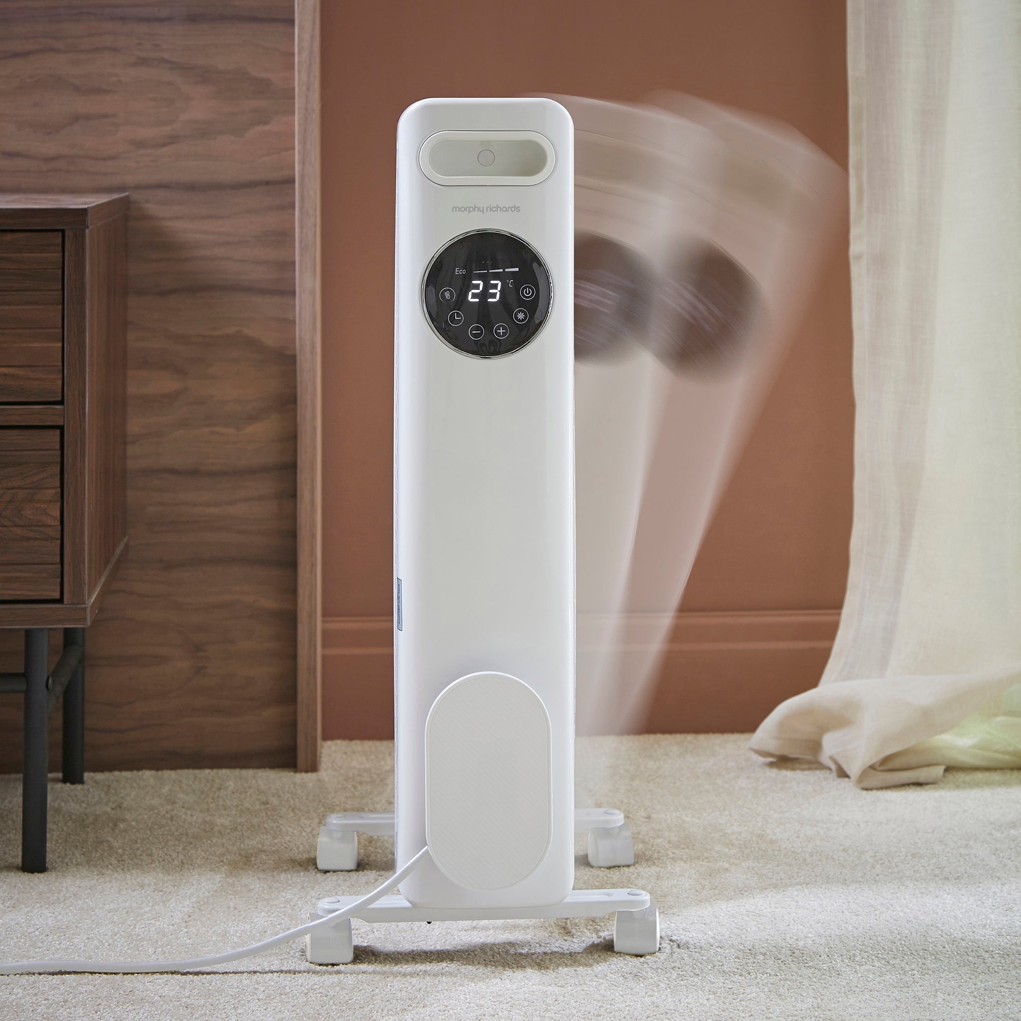 HeatFlux 1.5kw Digital Oil Filled Radiator with Remote Control - White