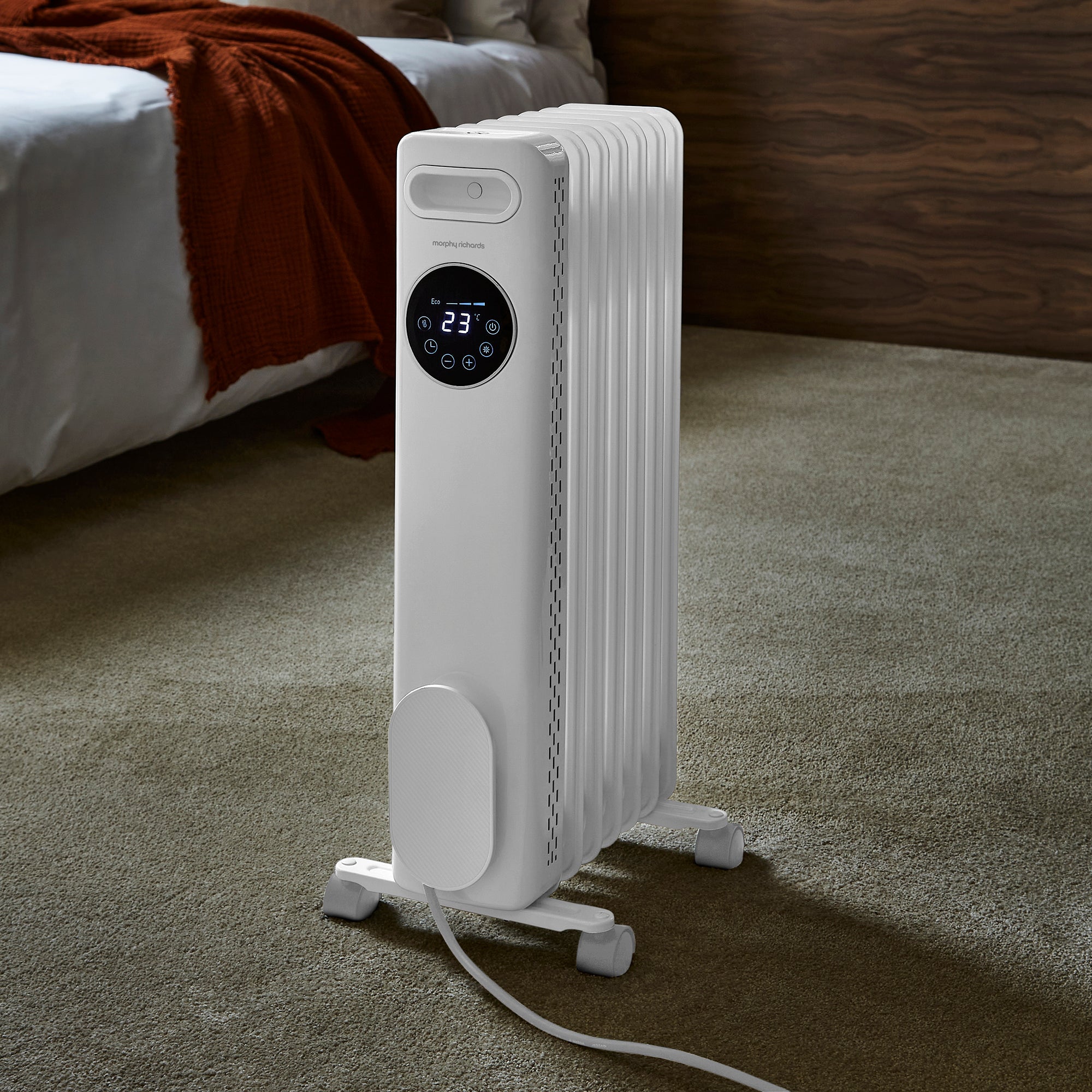 HeatFlux 1.5kw Digital Oil Filled Radiator with Remote Control - White