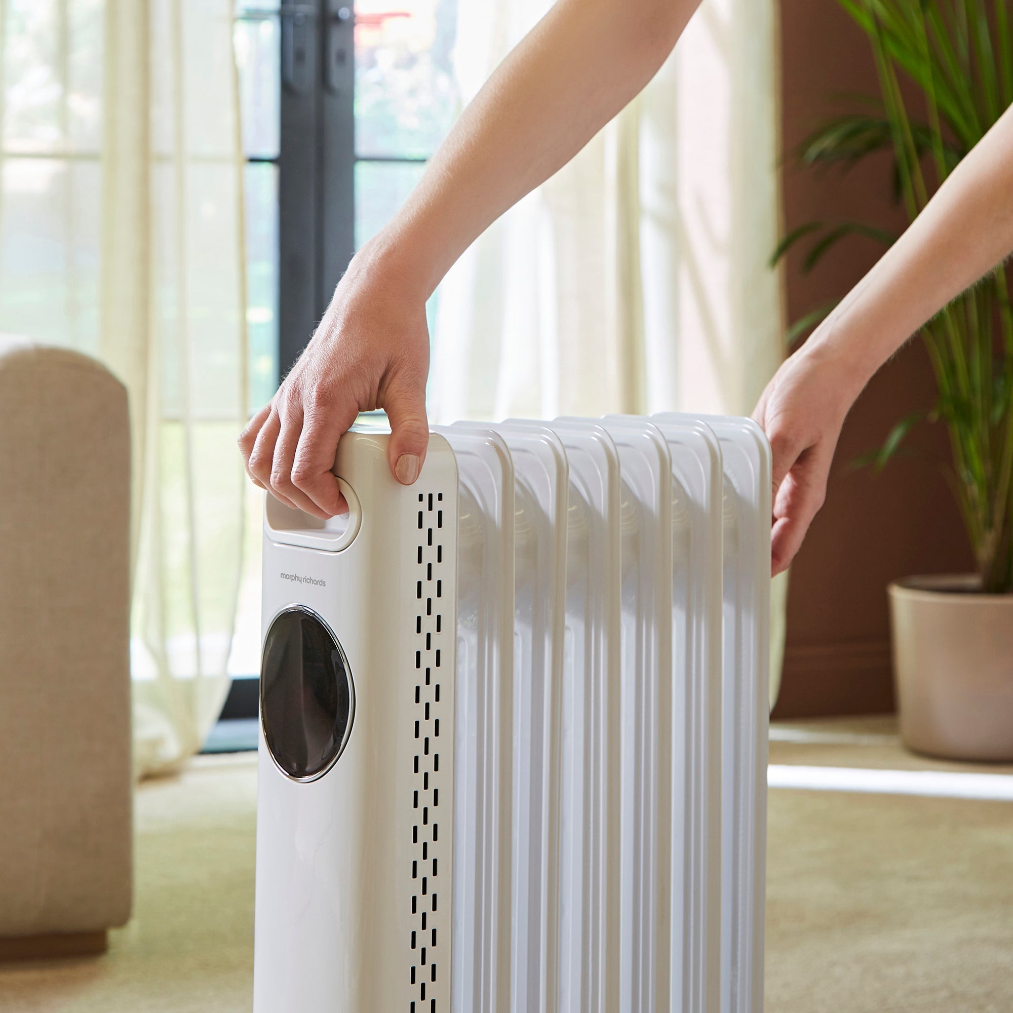 HeatFlux 1.5kw Digital Oil Filled Radiator with Remote Control - White