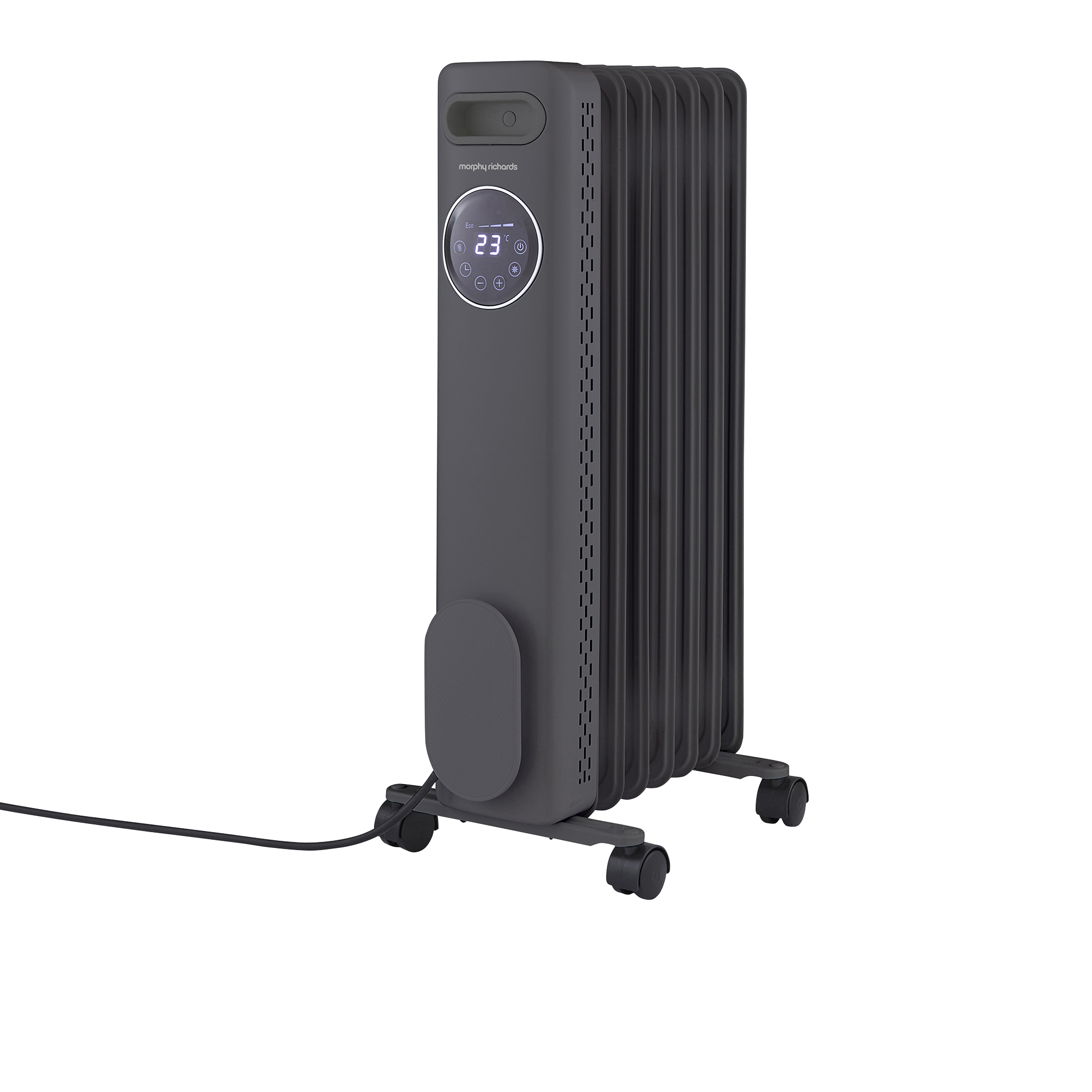 HeatFlux 1.5kw Digital Oil Filled Radiator with Remote Control - Grey