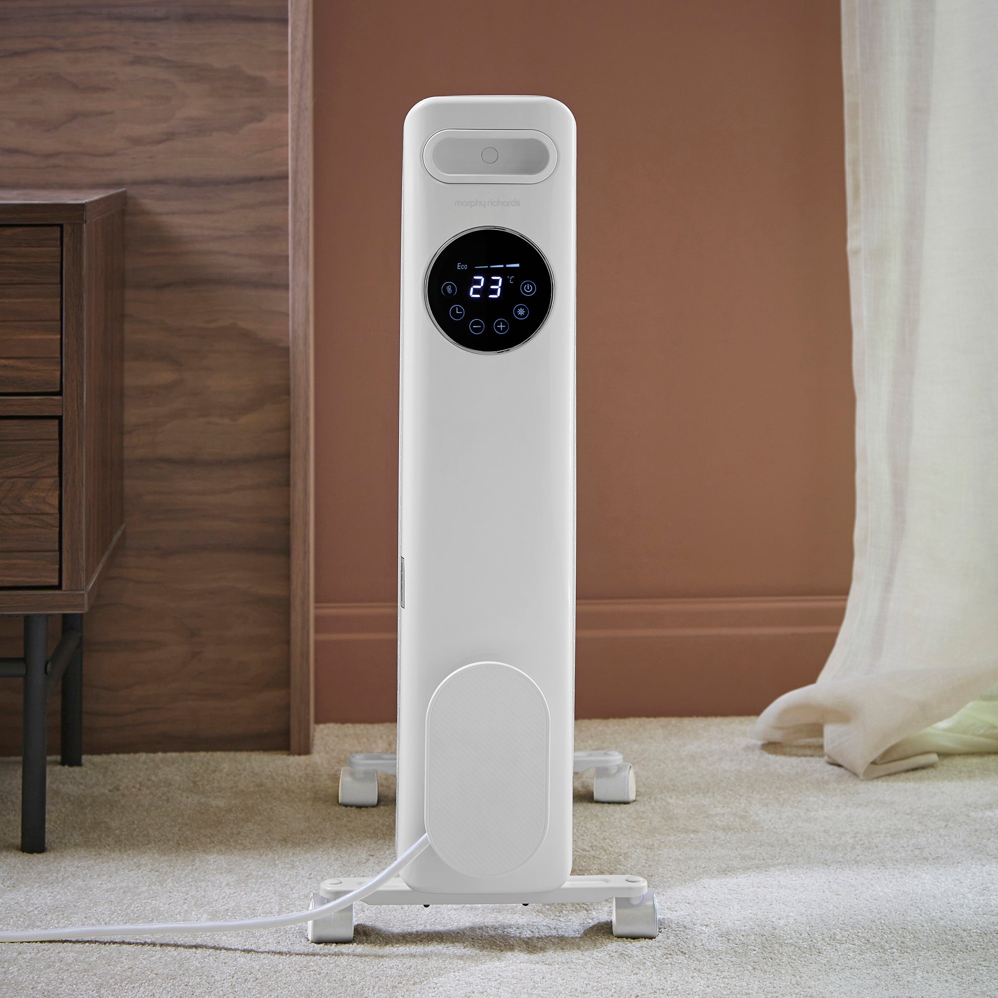 HeatFlux 2.5kw Digital Oil Filled Radiator with Remote Control - White