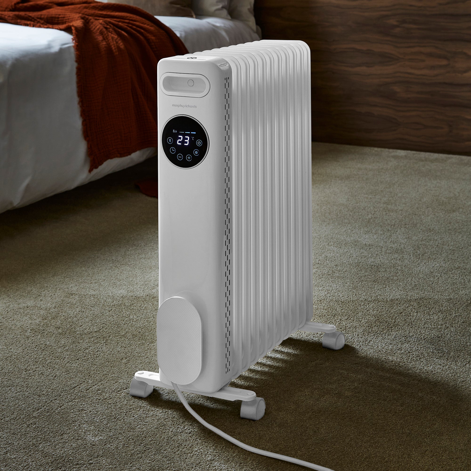 HeatFlux 2.5kw Digital Oil Filled Radiator with Remote Control - White