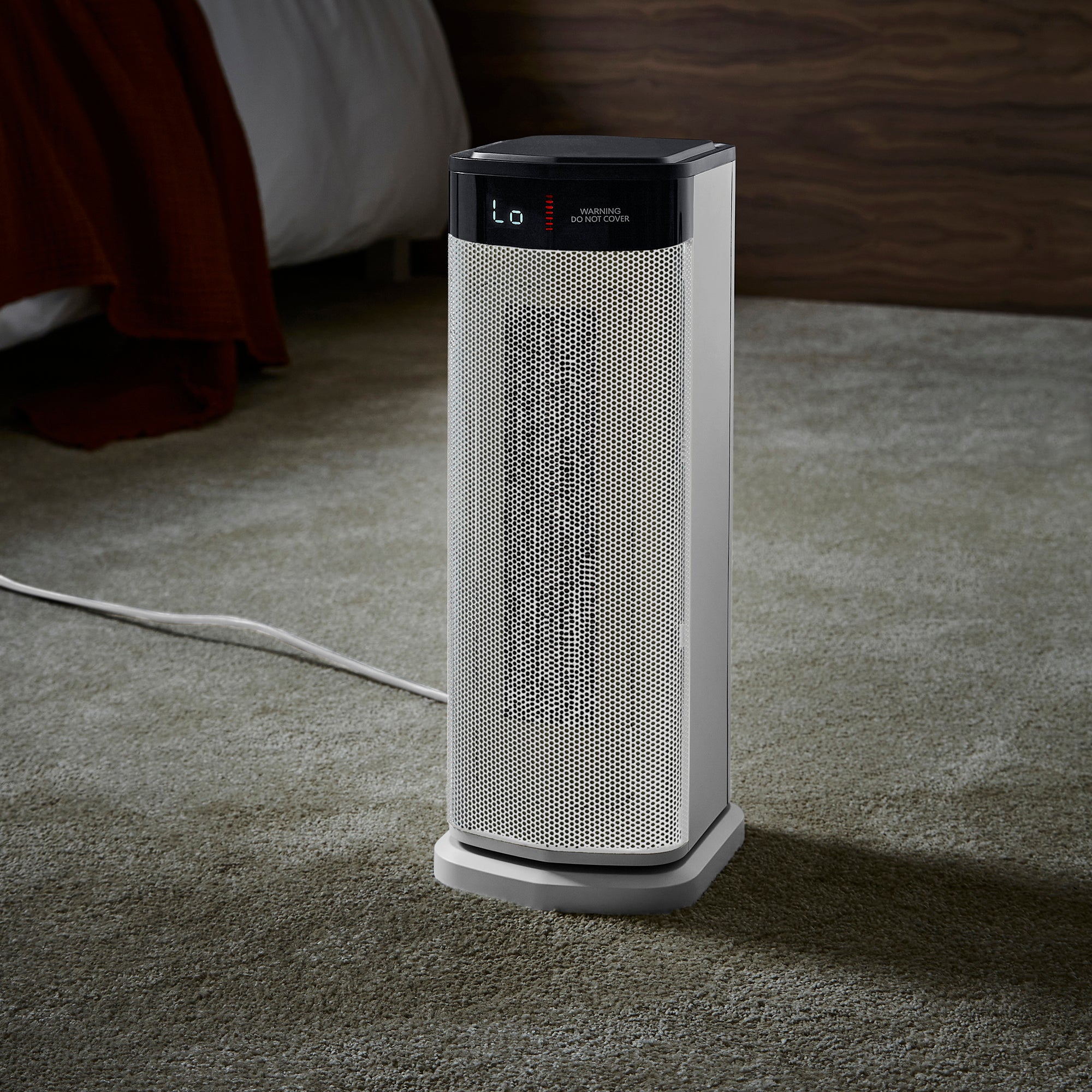 HeatFlux 2kw Digital Ceramic Tower Fan Heater with Remote Control - White