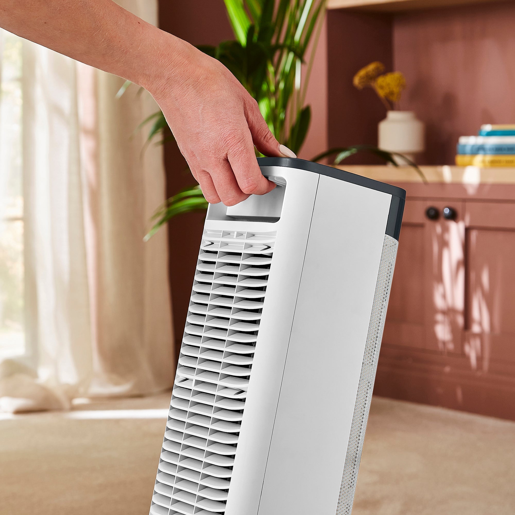 HeatFlux 2kw Digital Ceramic Tower Fan Heater with Remote Control - White