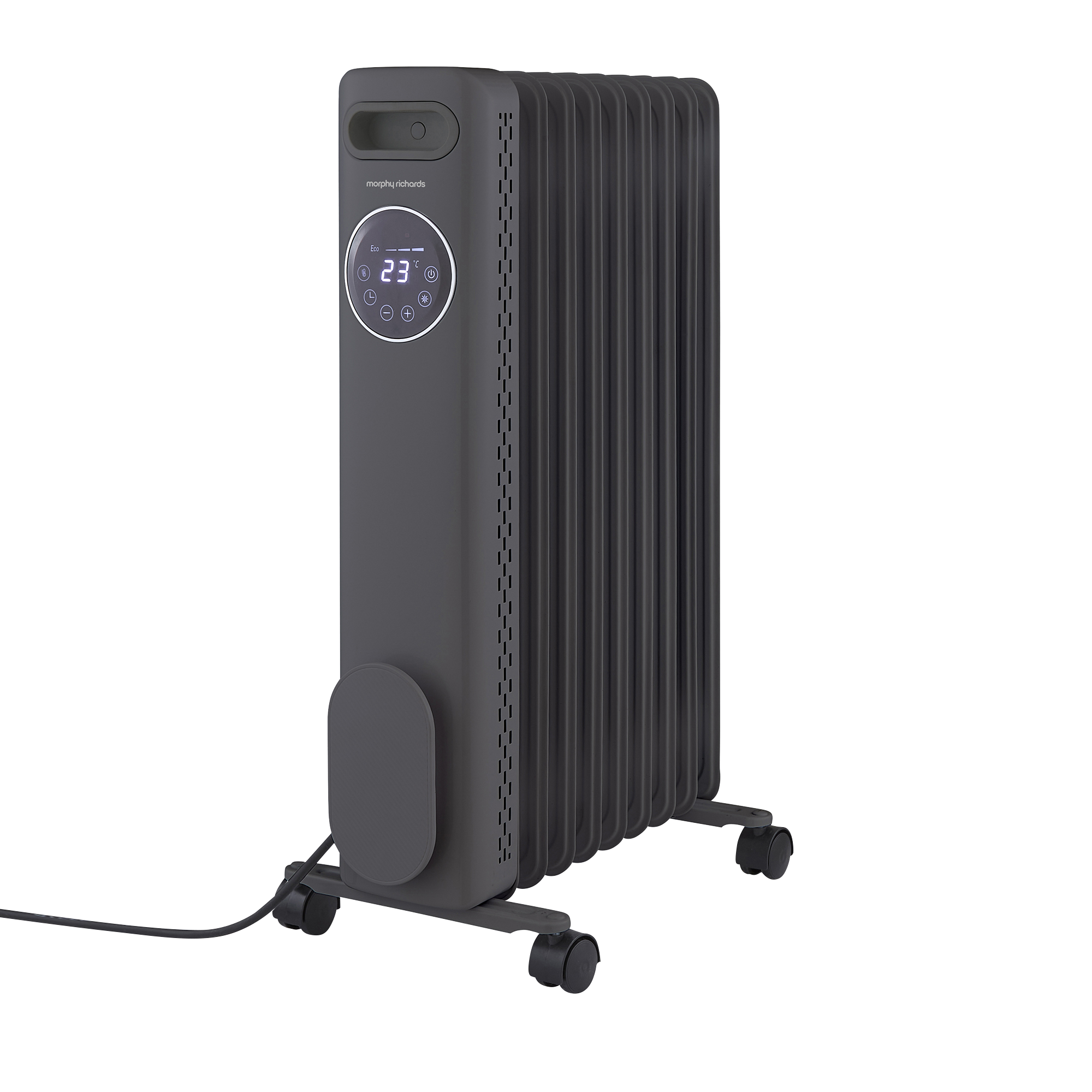 HeatFlux 2kw Digital Oil Filled Radiator with Remote Control - Grey