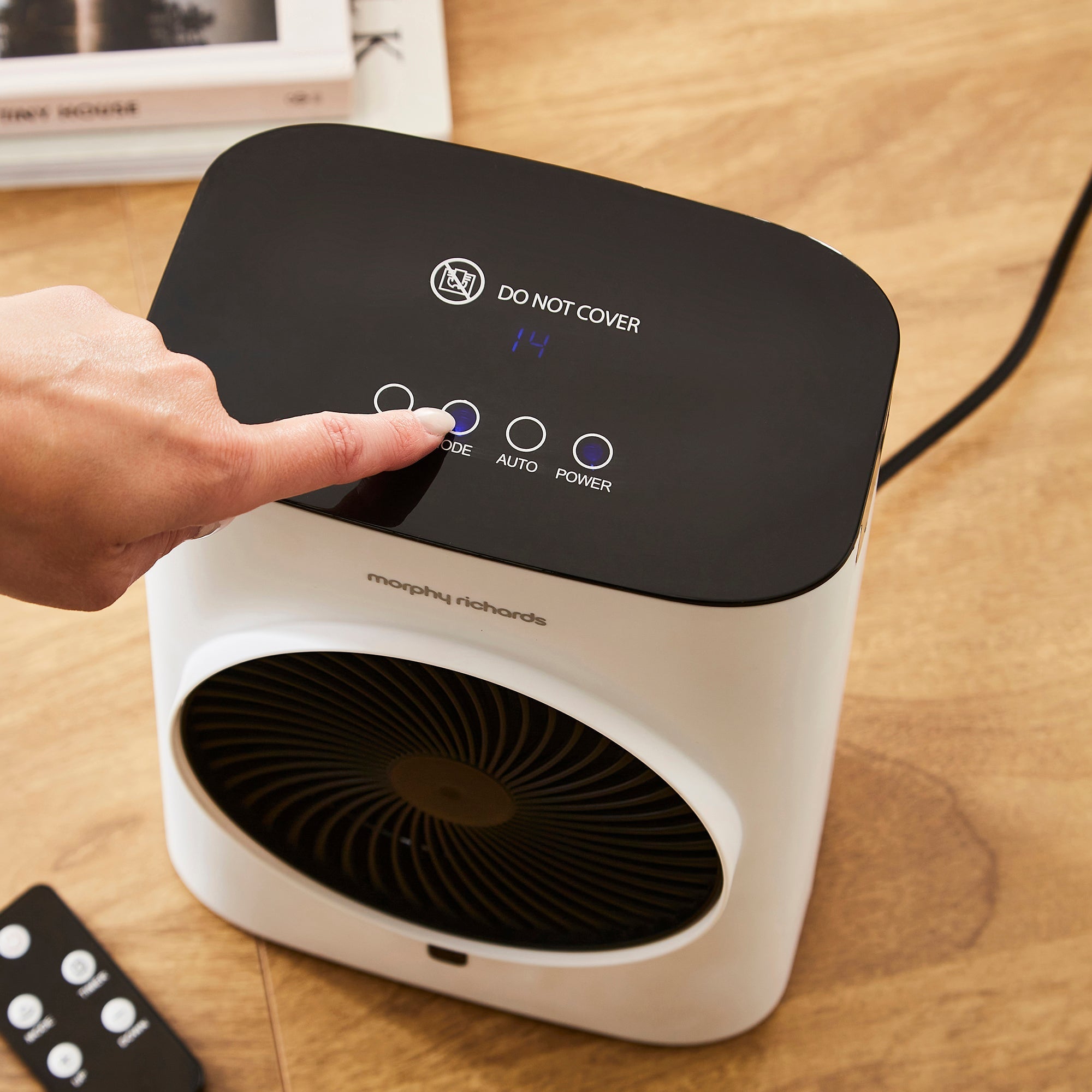 HeatFlux 2kw Upright Fan Heater with Remote Control - White