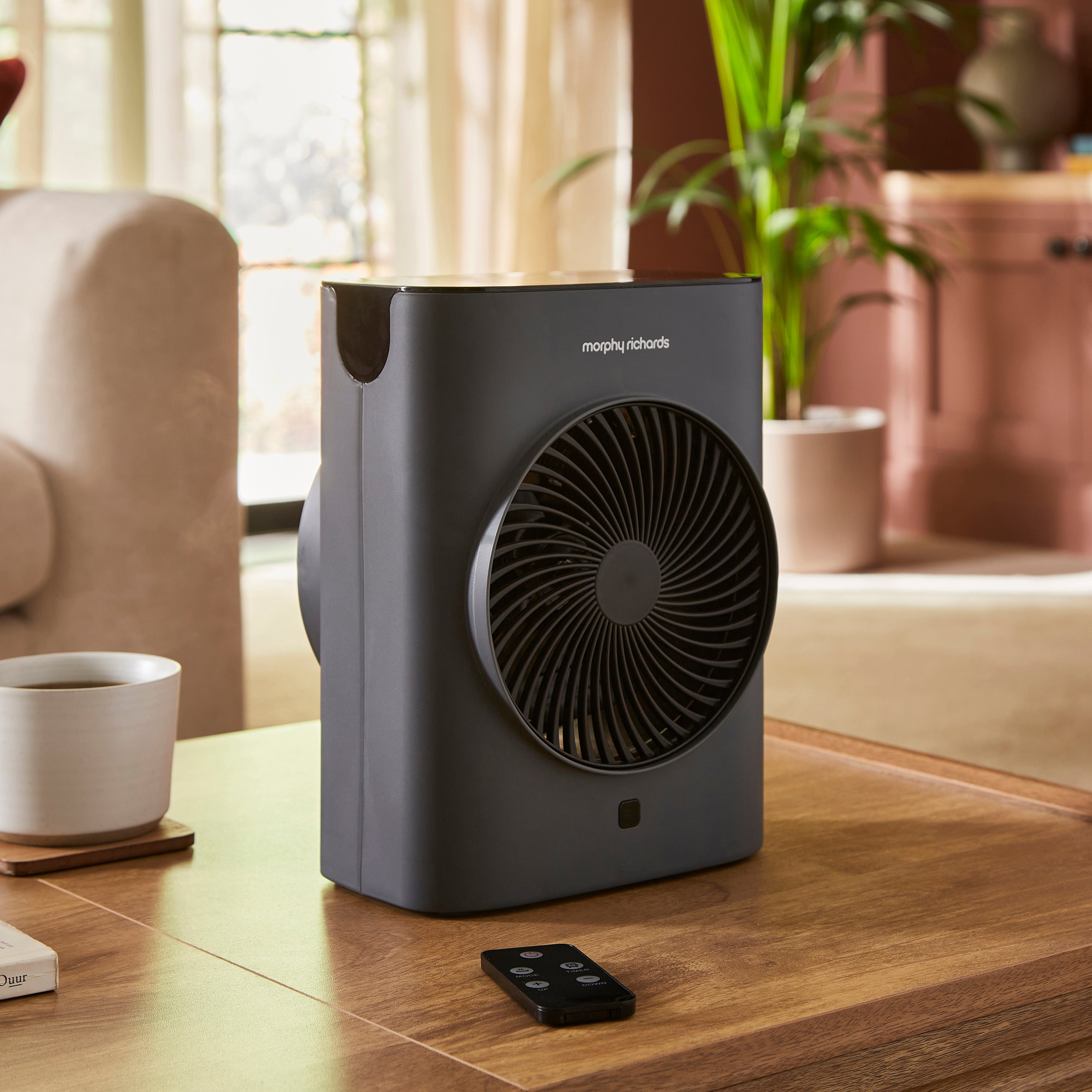 HeatFlux 2kw Upright Fan Heater with Remote Control - Grey