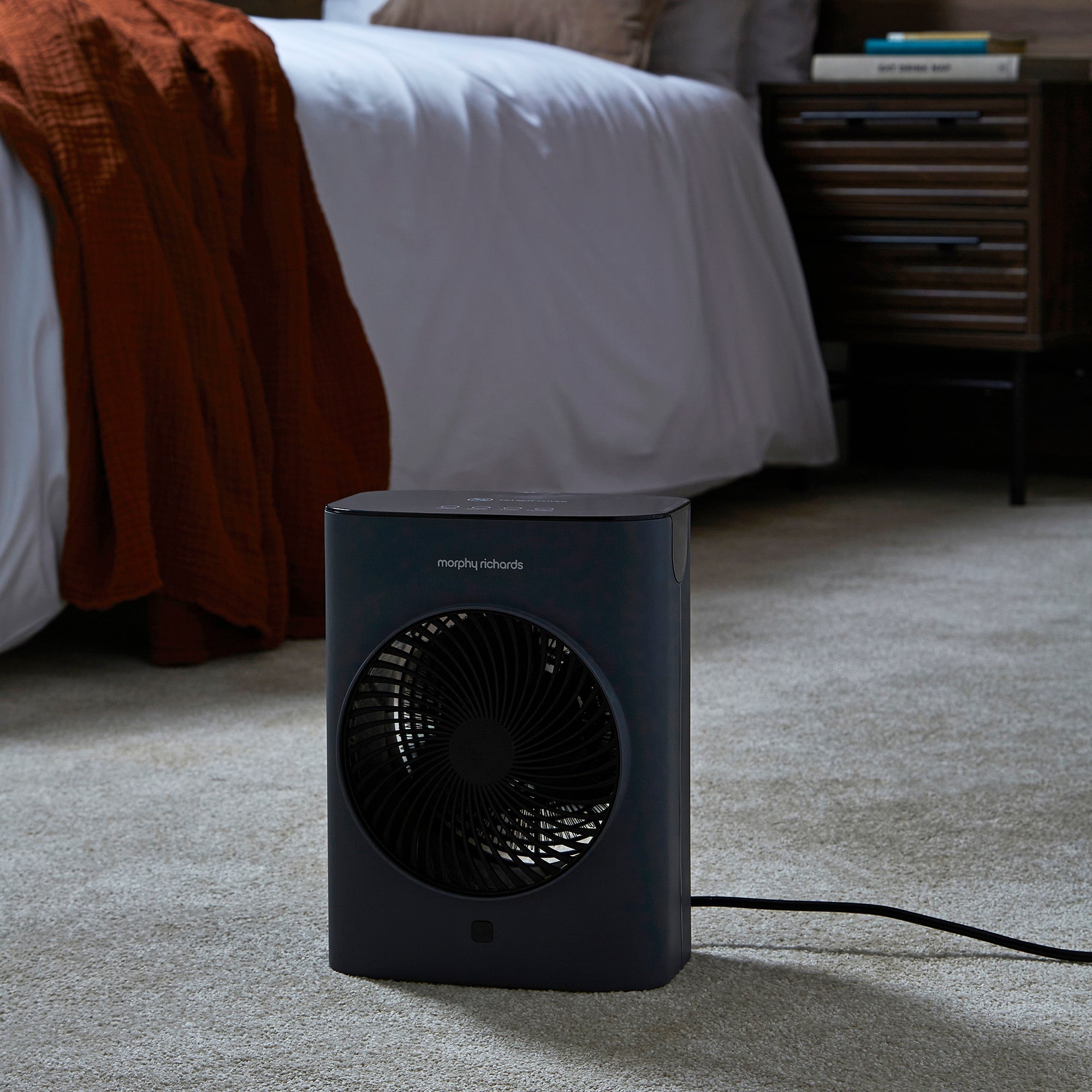 HeatFlux 2kw Upright Fan Heater with Remote Control - Grey