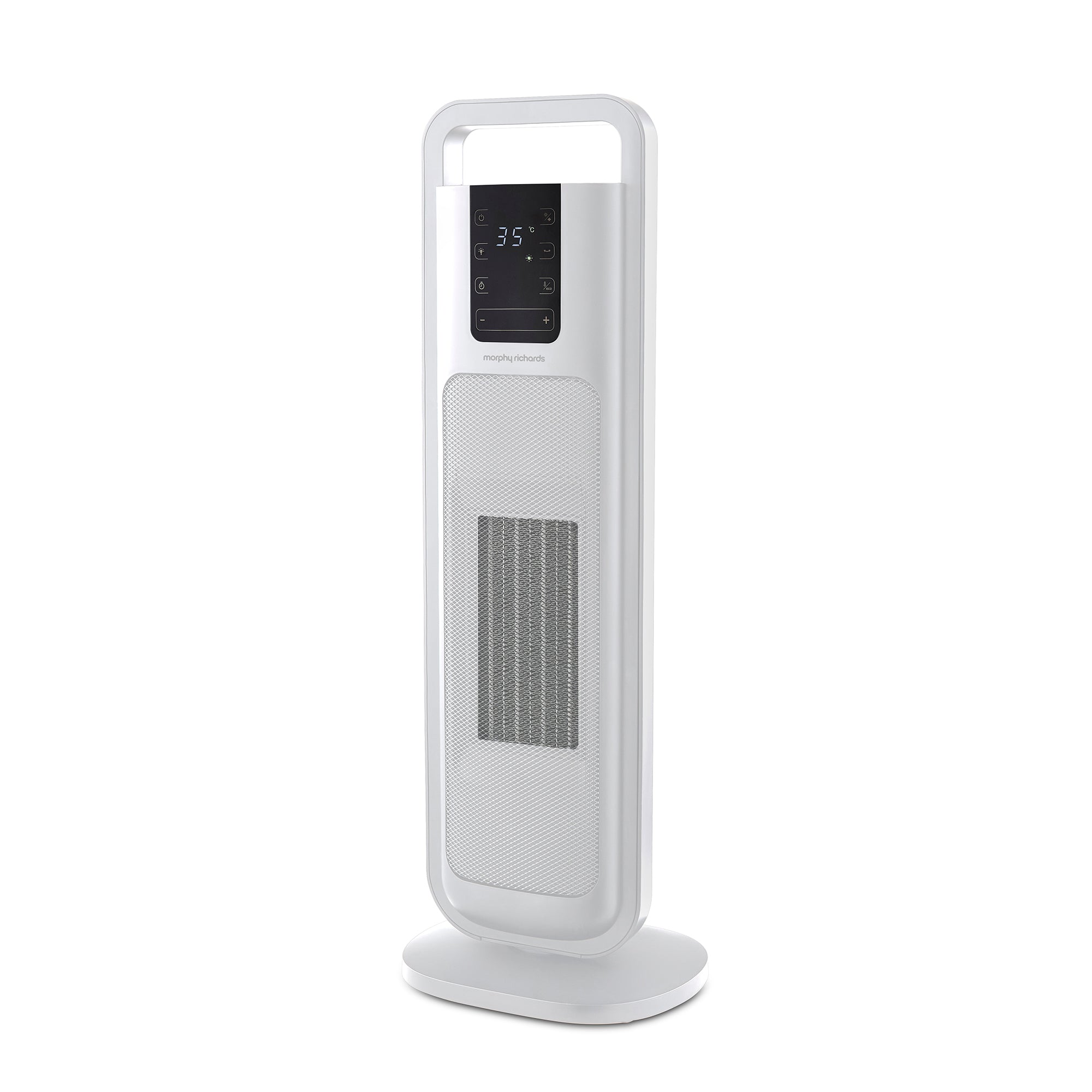 HeatFlux Ultra Thin 2kw Ceramic Tower Fan Heater with Remote Control - White