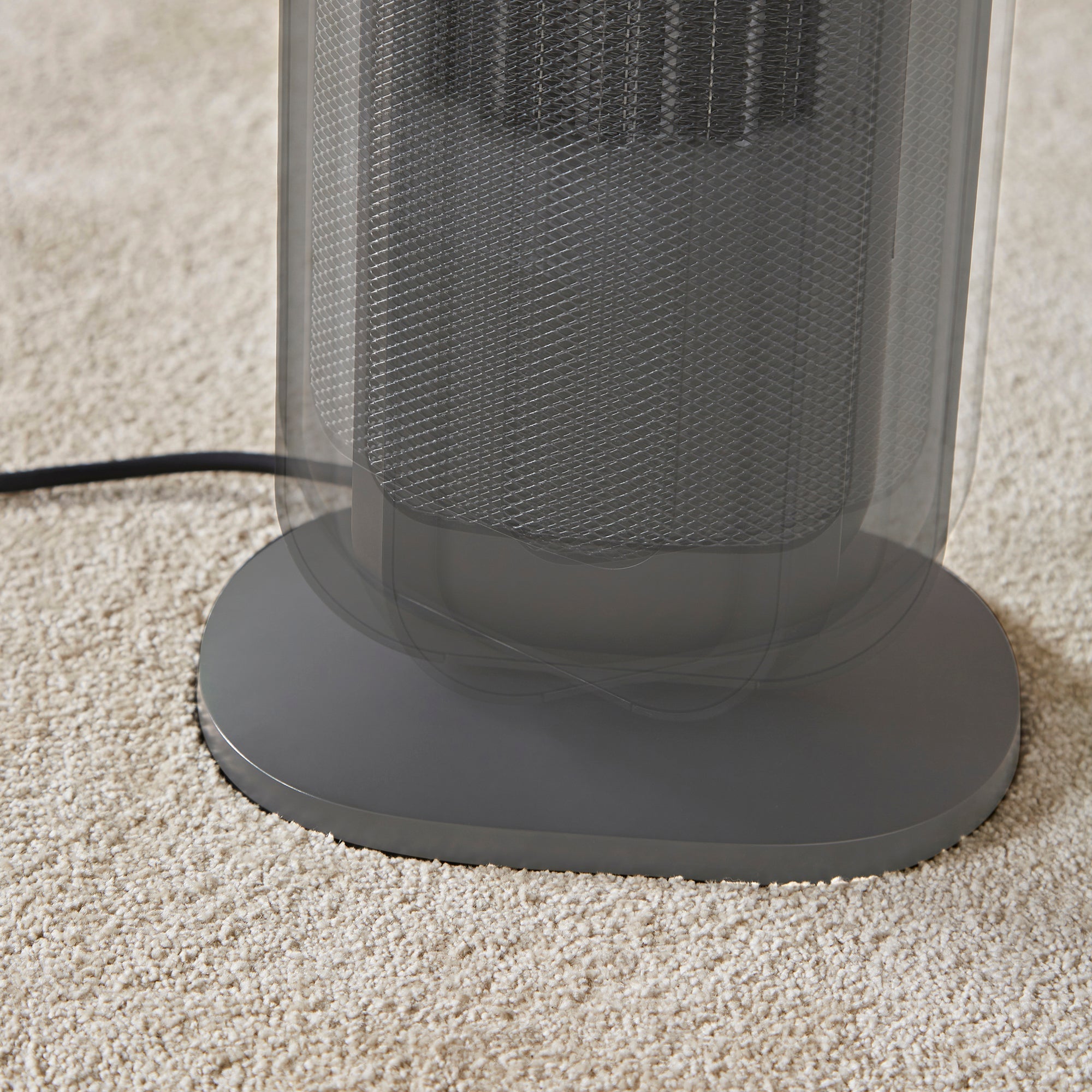 HeatFlux Ultra Thin 2kw Ceramic Tower Fan Heater with Remote Control - Grey