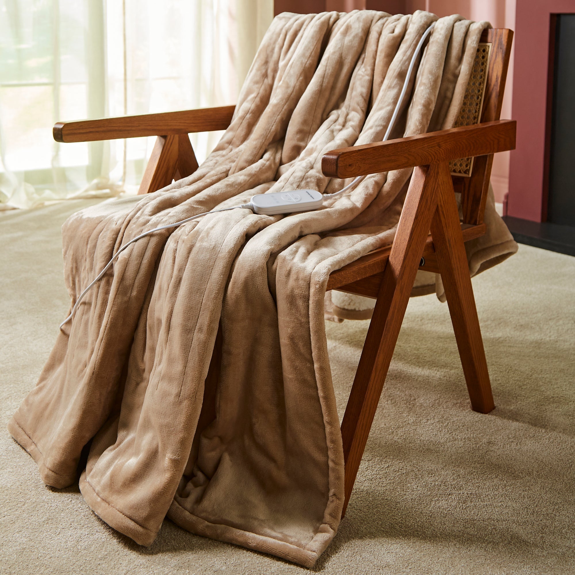 EverCosy Large Fleece Electric Heated Throw - Mocha