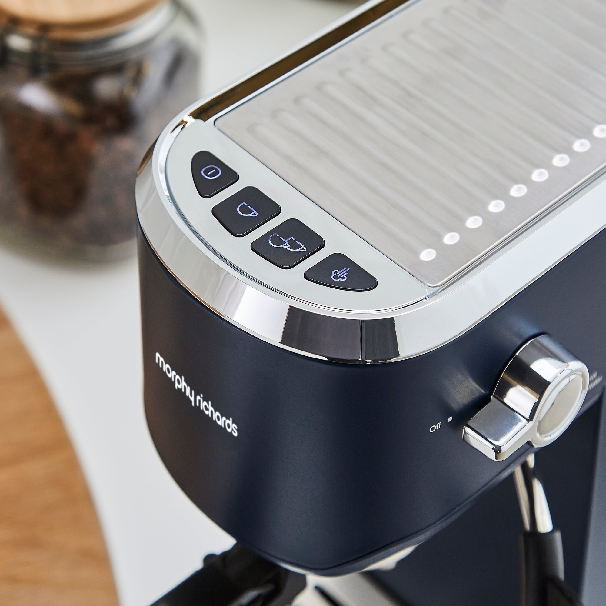 Traditional Compact Pump Espresso Coffee Machine - Navy