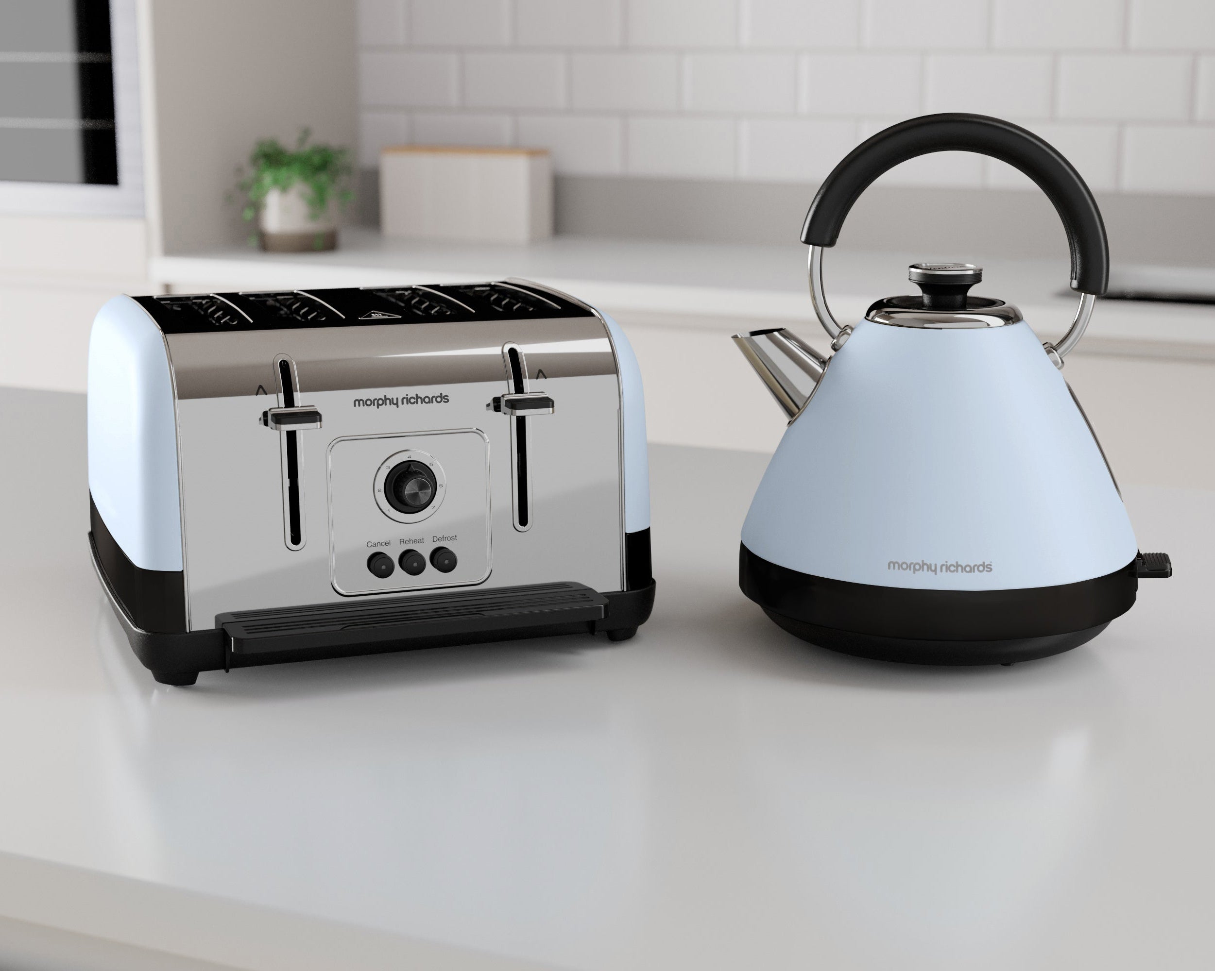 Venture Blue Kettle and Toaster Set - Duck Egg