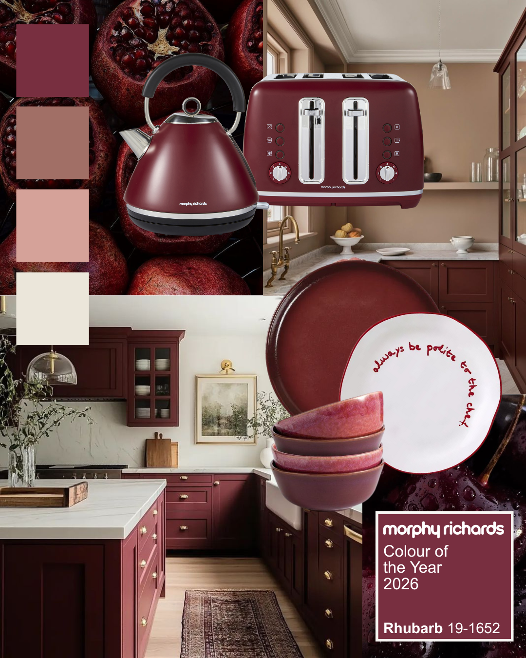 Limited Edition Accents Rhubarb Kettle & Toaster Set