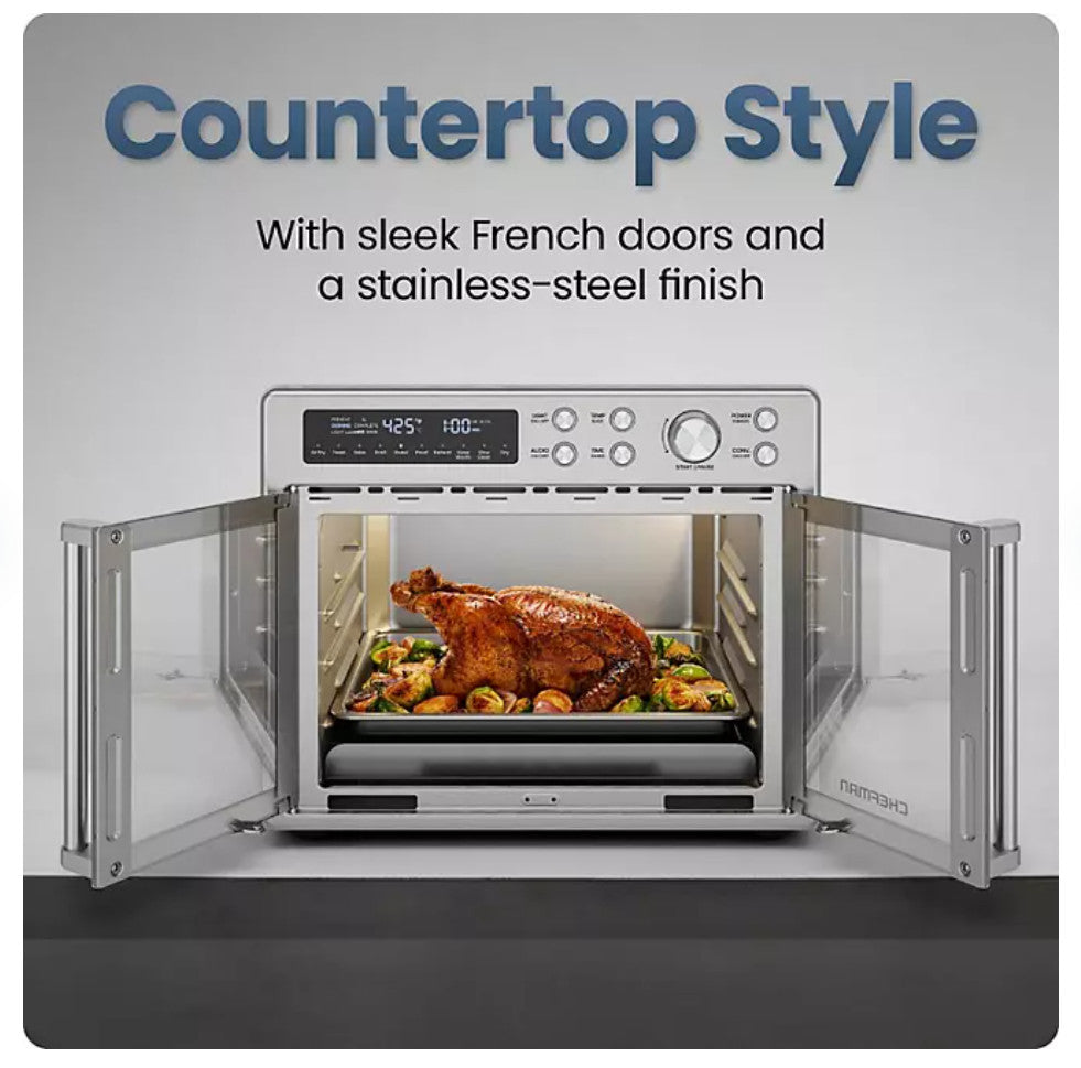Chefman 10-in-1 French Door Toaster Oven Air Fryer XL Multi-Cooker