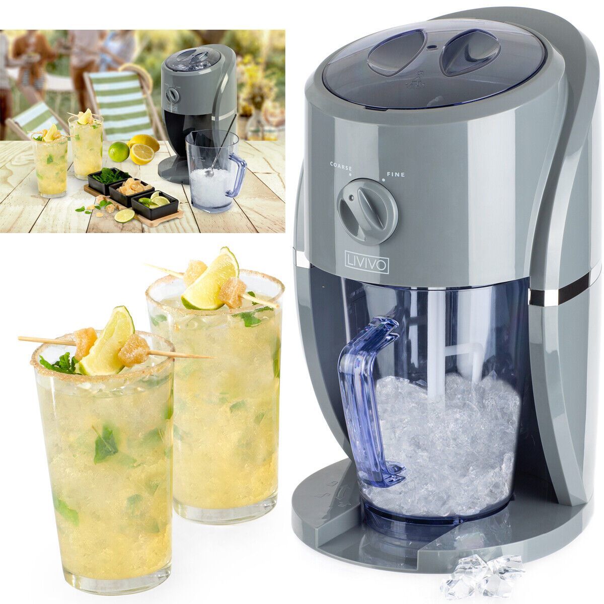 LIVIVO Electric Ice Crusher & Snow Cone Maker