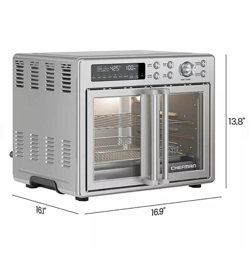 Chefman 10-in-1 French Door Toaster Oven Air Fryer XL Multi-Cooker