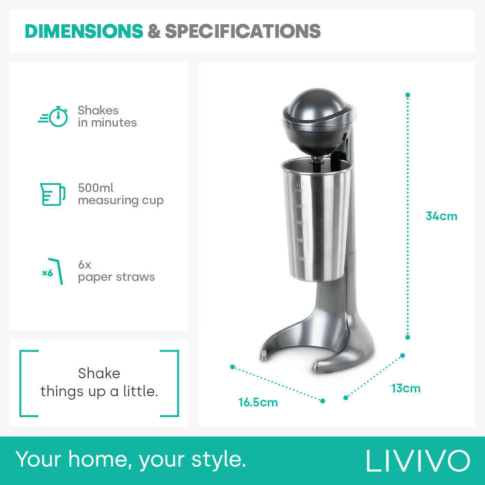 LIVIVO Retro Milkshake Maker Machine