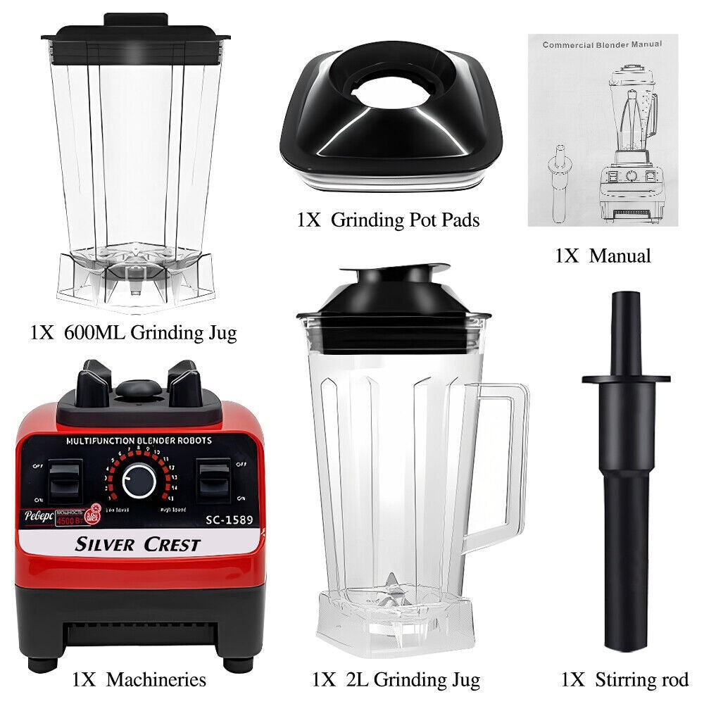4500W Commercial Blender with 2 Jugs