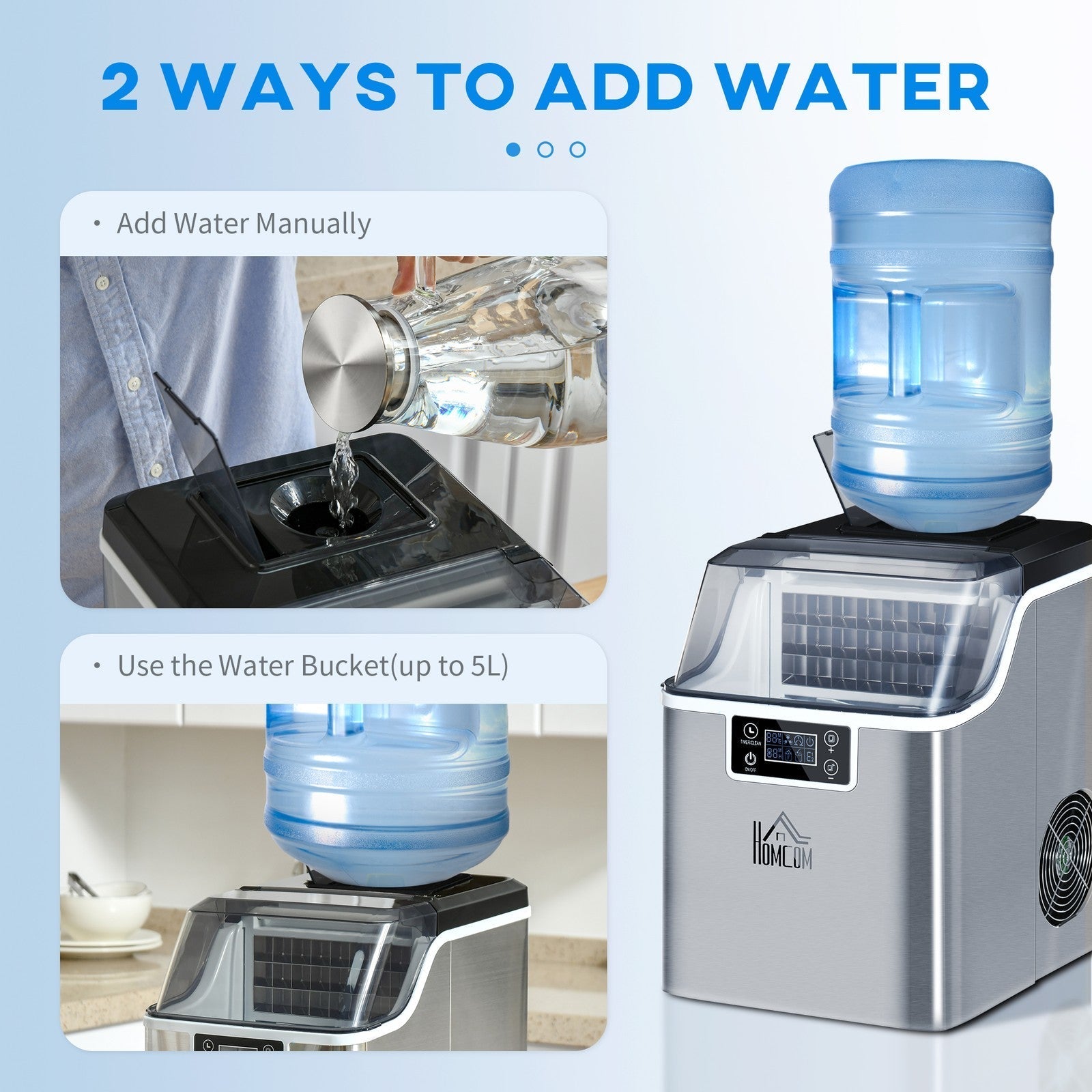 HOMCOM 20kg Countertop Ice Cube Maker