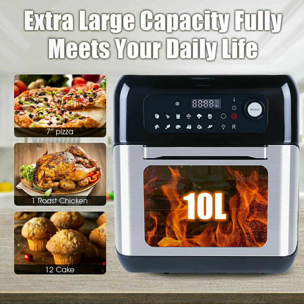 Uten 10L Digital Air Fryer – Healthy Oil-Free Kitchen Oven