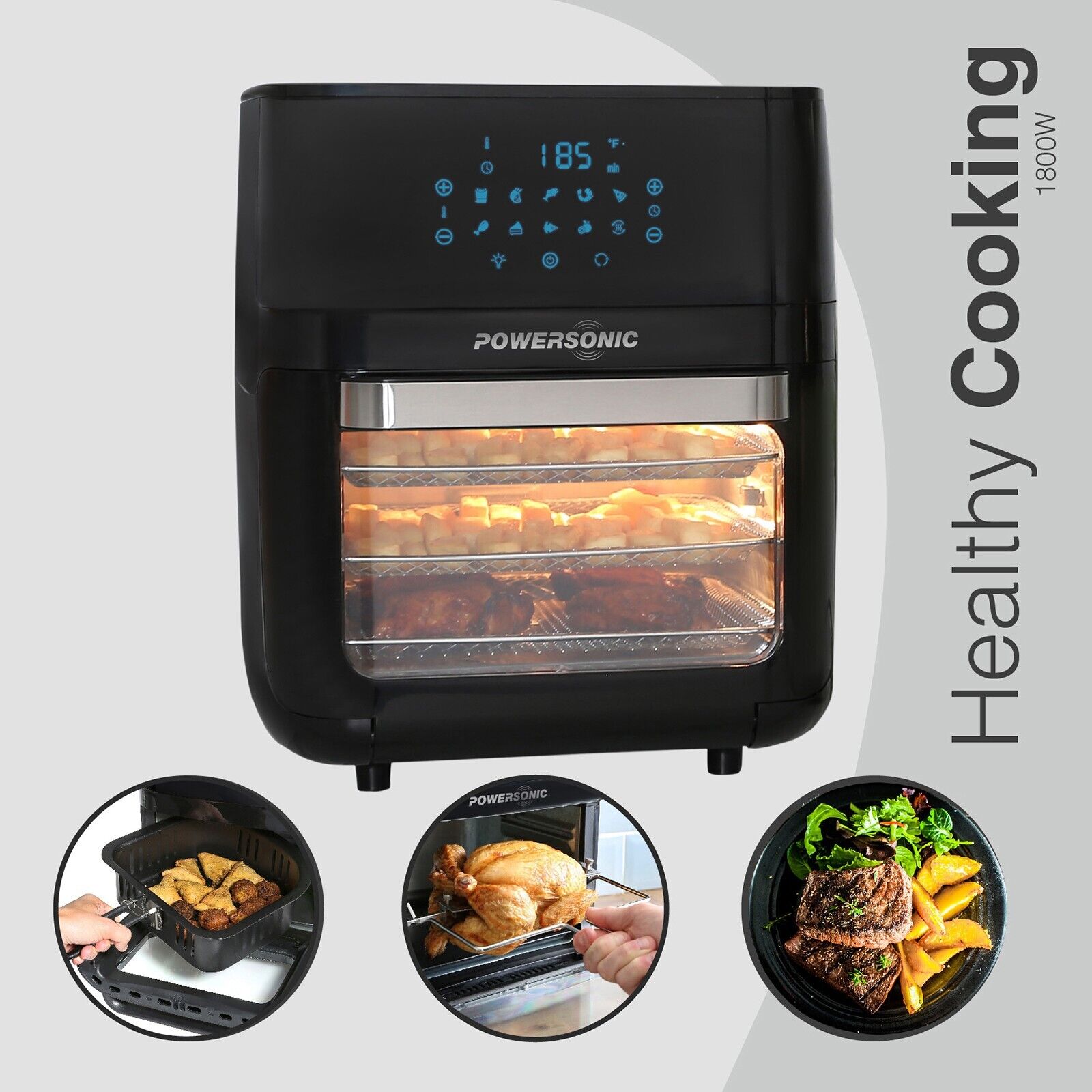 Powersonic 12L Digital Air Fryer Oven