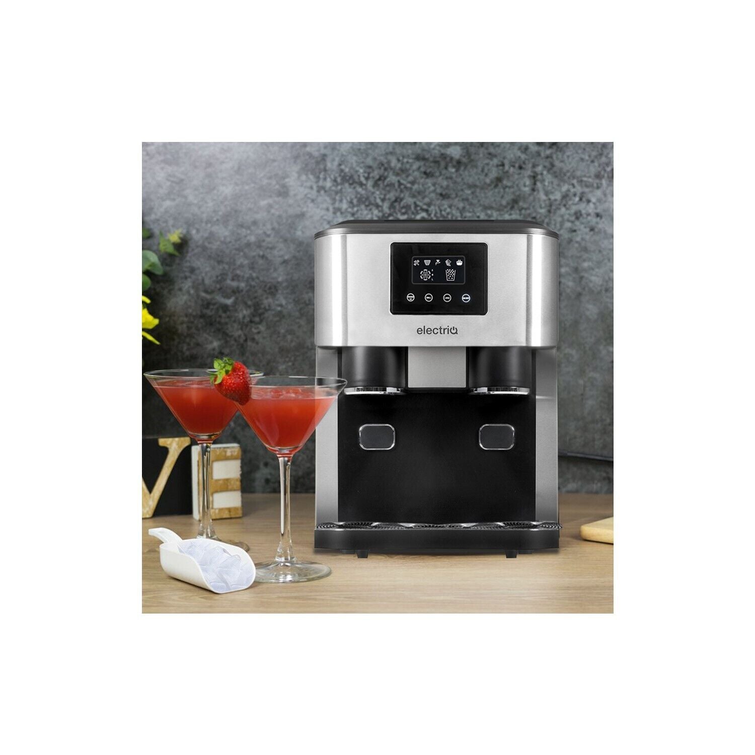 electriQ Countertop Ice Maker With Ice Crusher and Water Dispenser