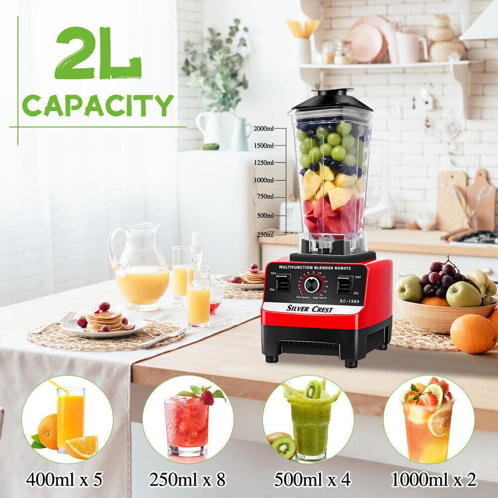 4500W Commercial Blender with 2 Jugs
