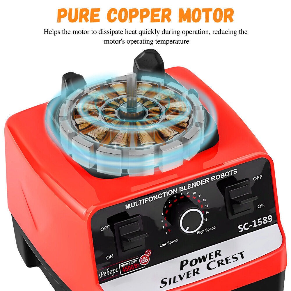 4500W Commercial Blender with 2 Jugs