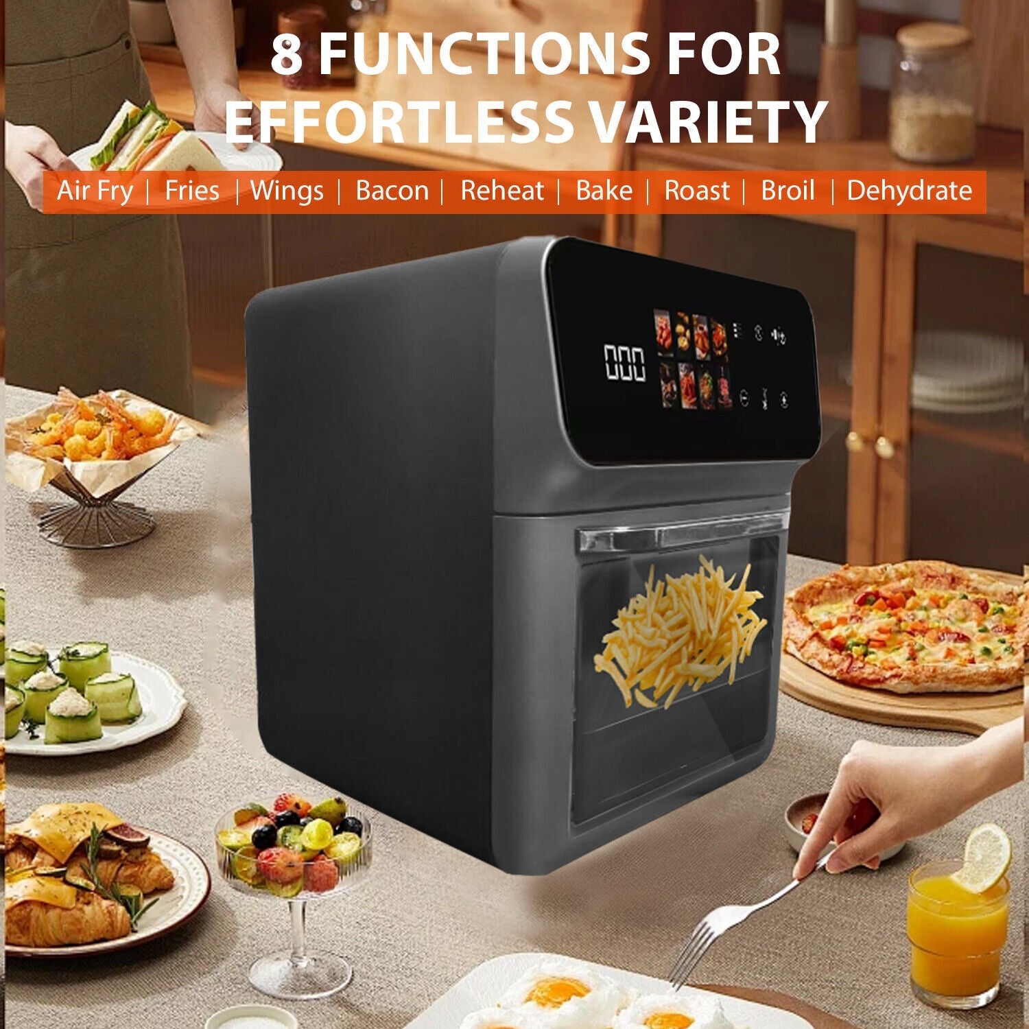 16L Large Digital Air Fryer Oven – 3-Tier Healthy Cooker