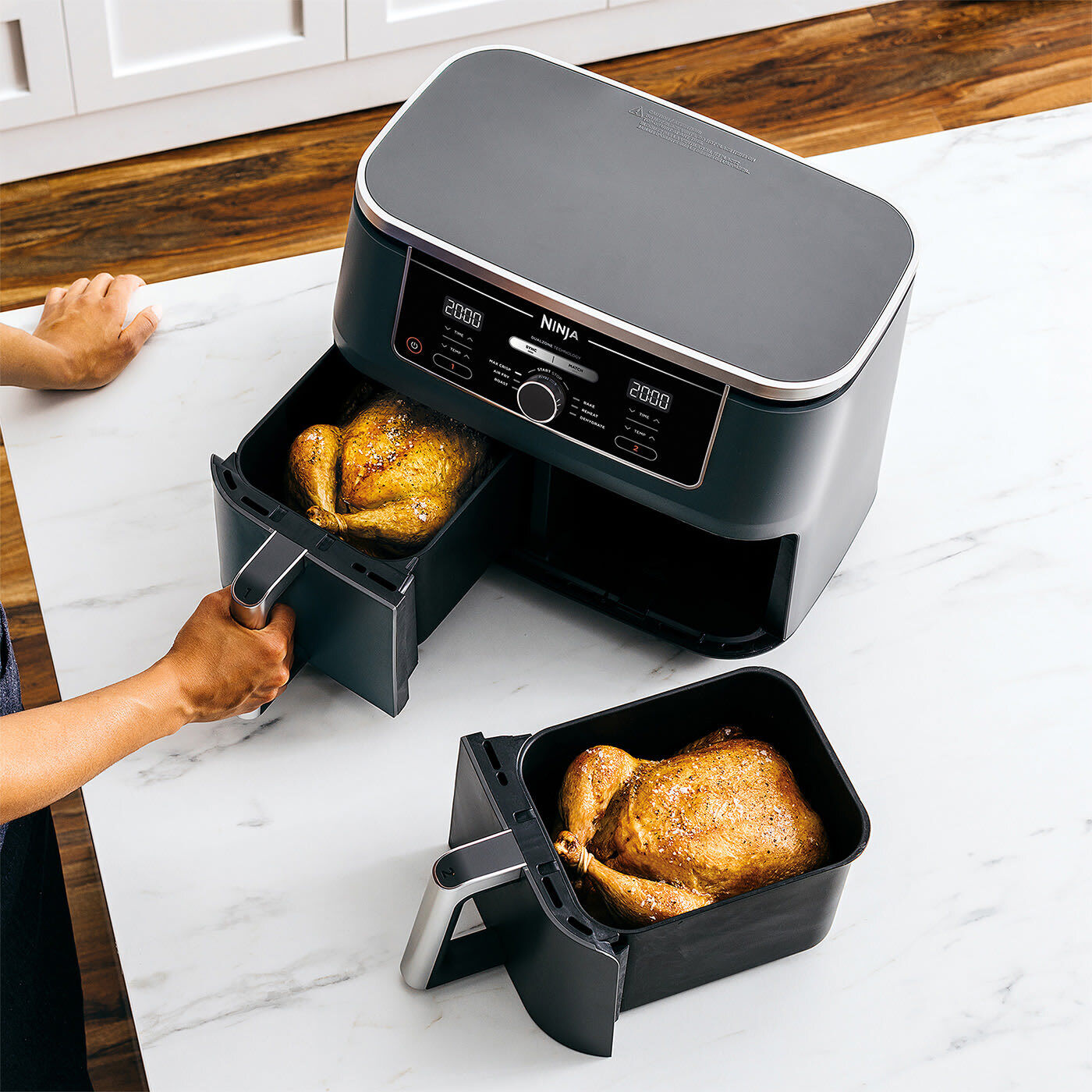Ninja Foodi Air Fryer MAX Dual Zone – Refurbished [AF400UK], 6 Functions, 9.5L