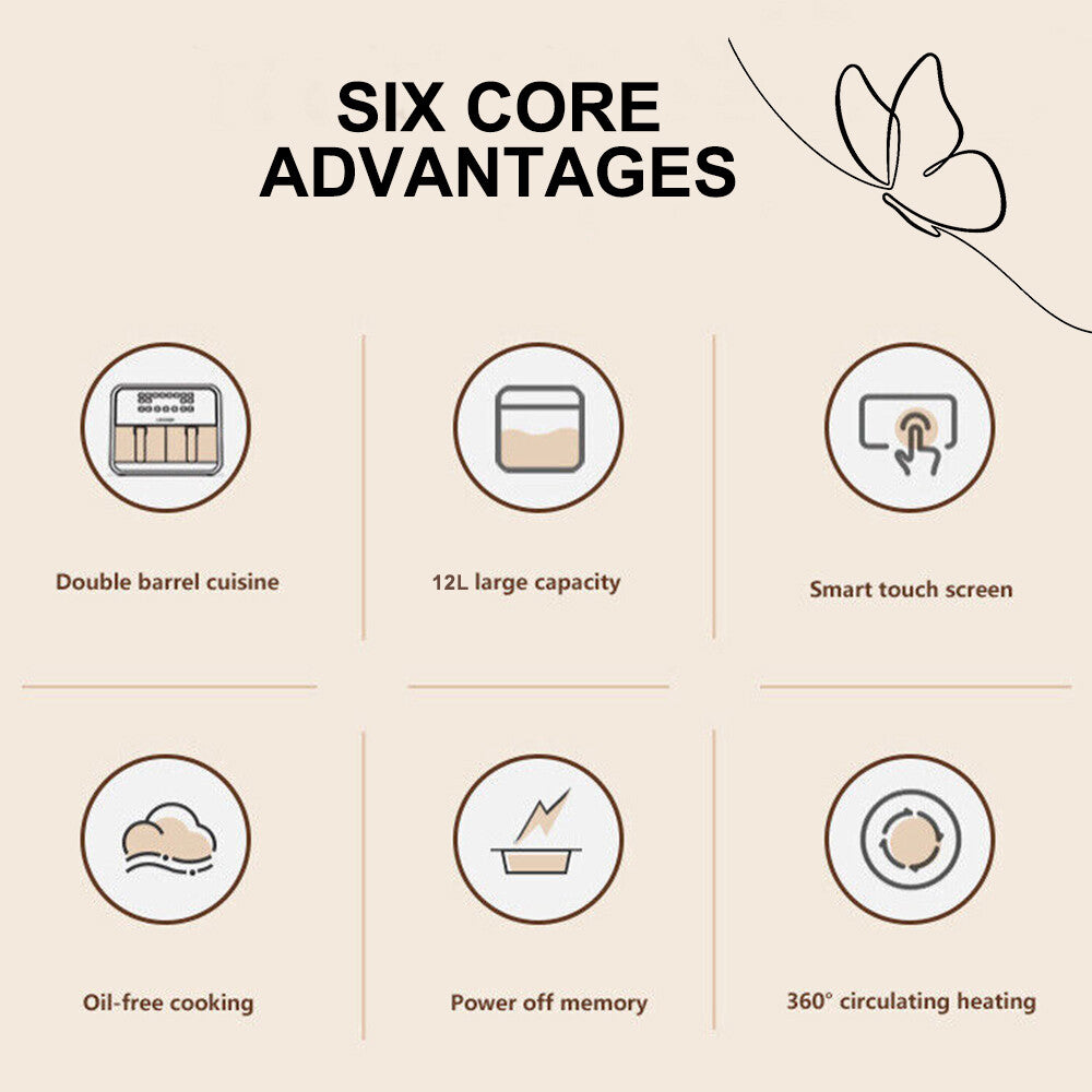 12L Dual Zone Digital Air Fryer