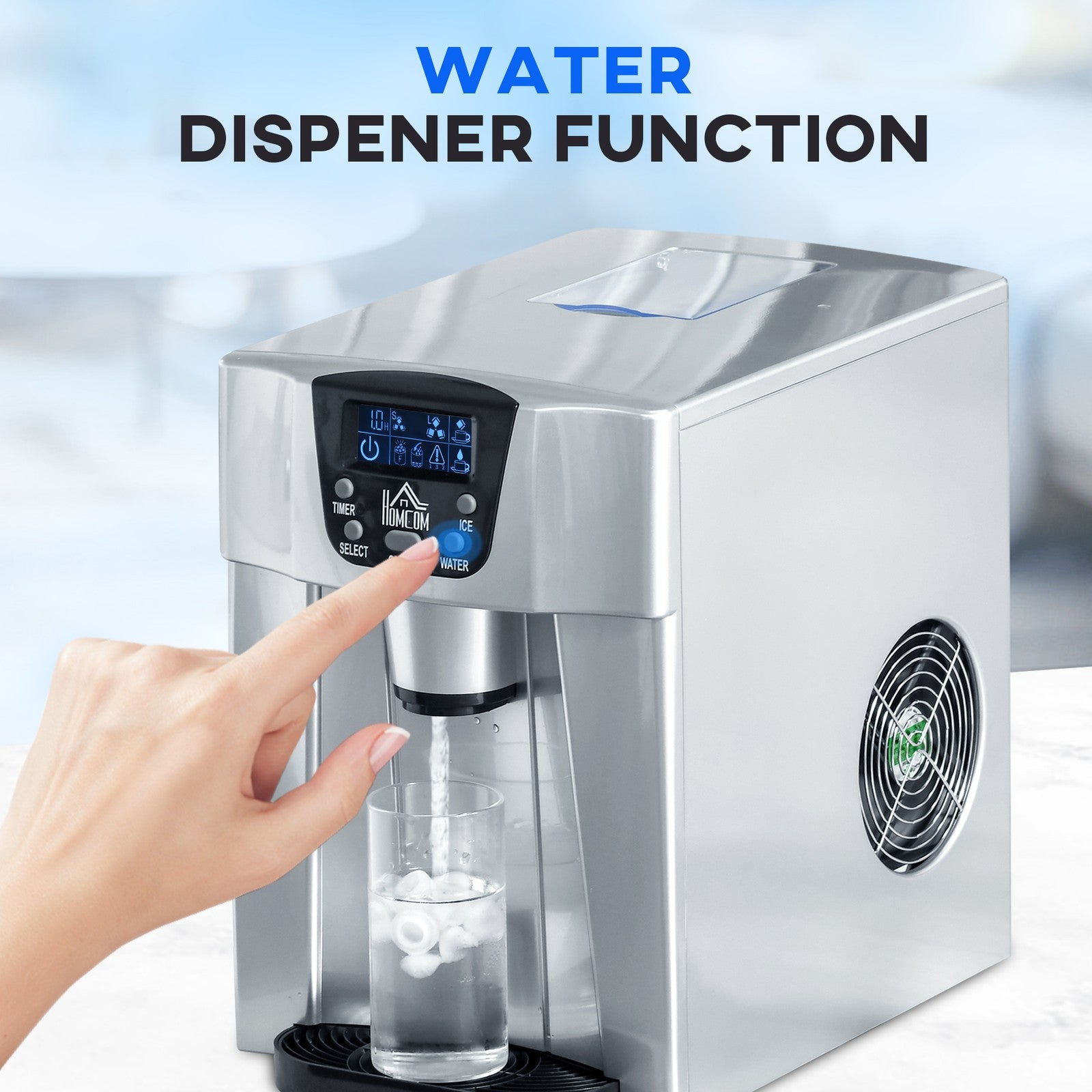 HOMCOM 2-in-1 Ice Maker & Water Dispenser