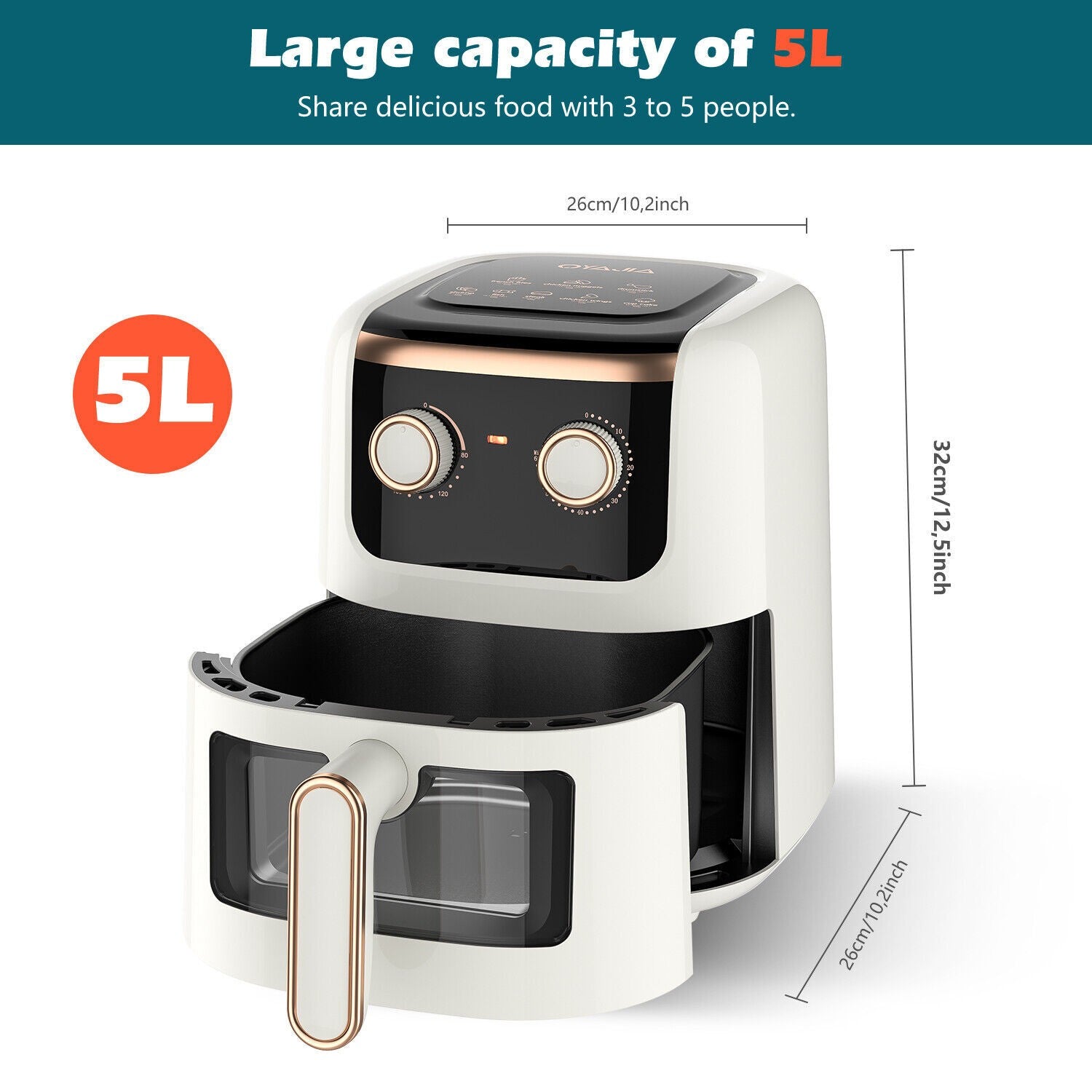 Uten 5L Digital Air Fryer