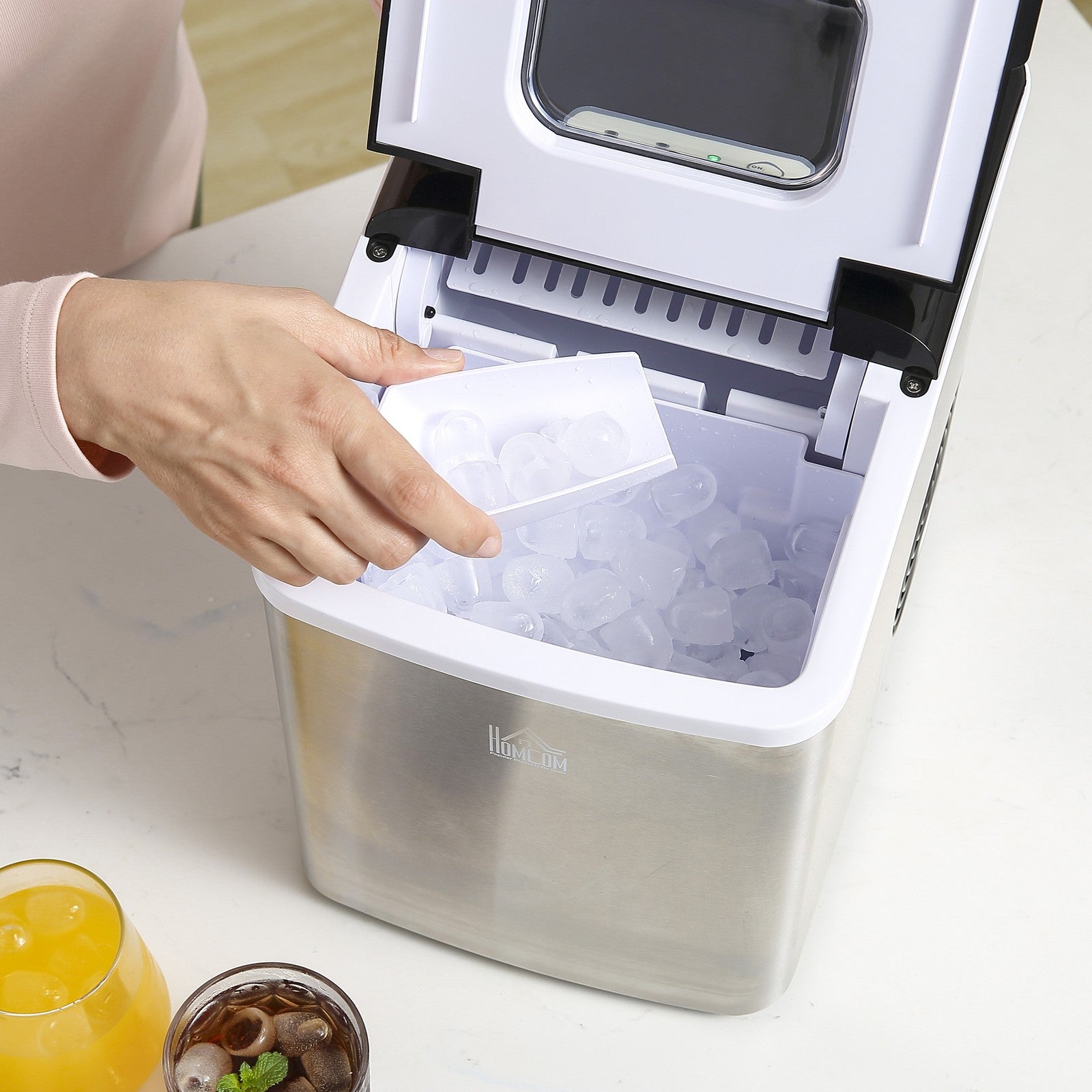 HOMCOM Compact Countertop Ice Maker Machine