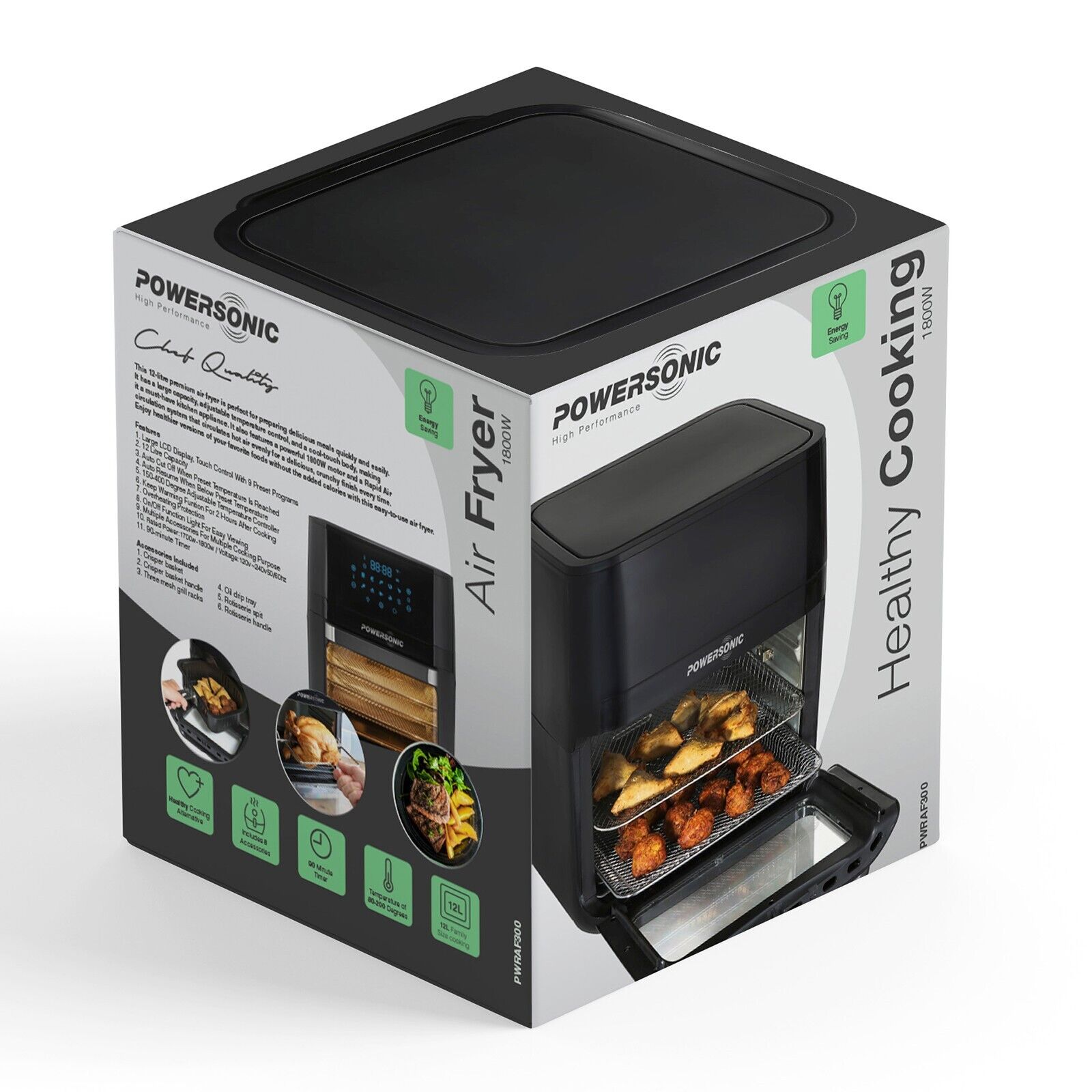 Powersonic 12L Digital Air Fryer Oven